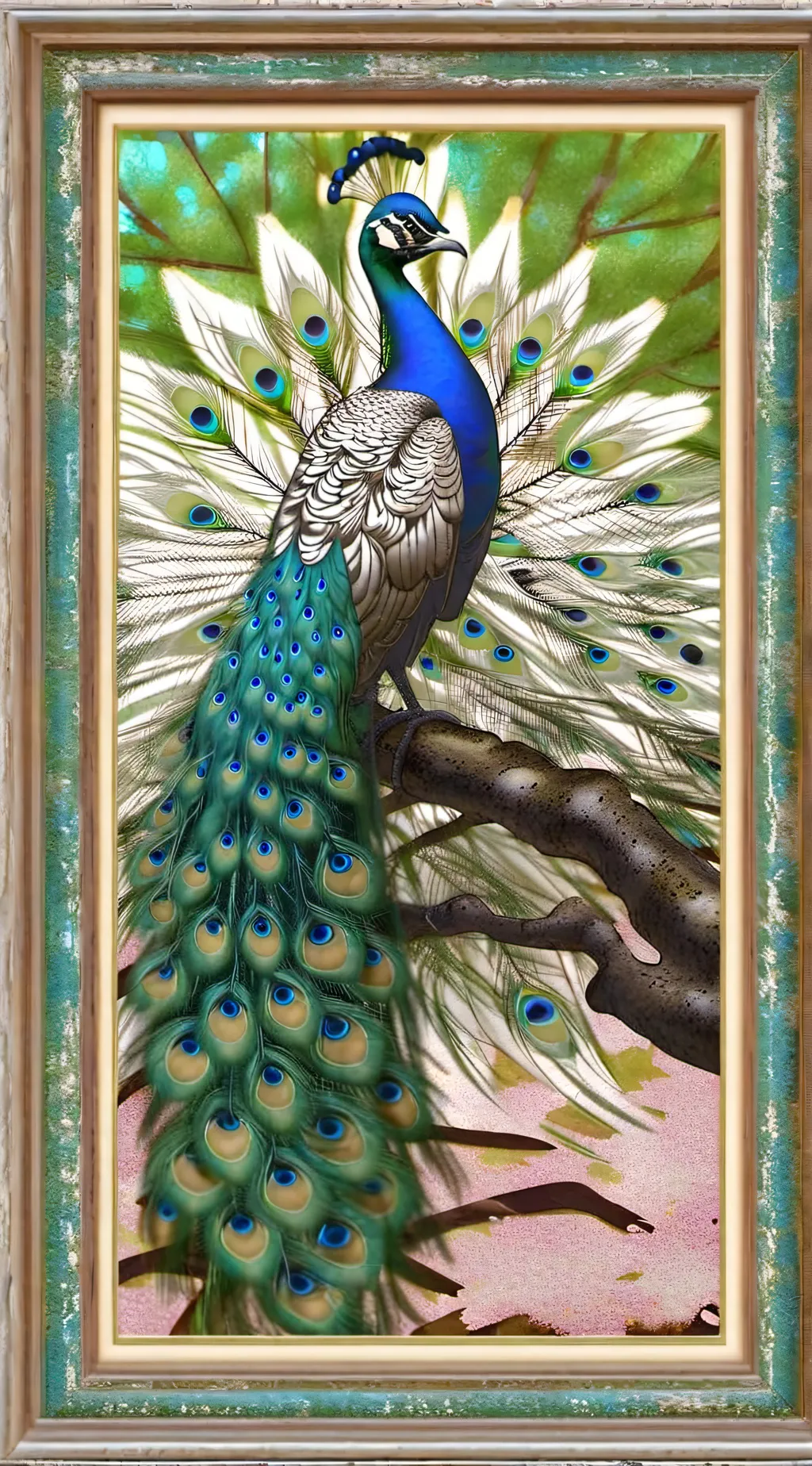 ai character: peafowl background