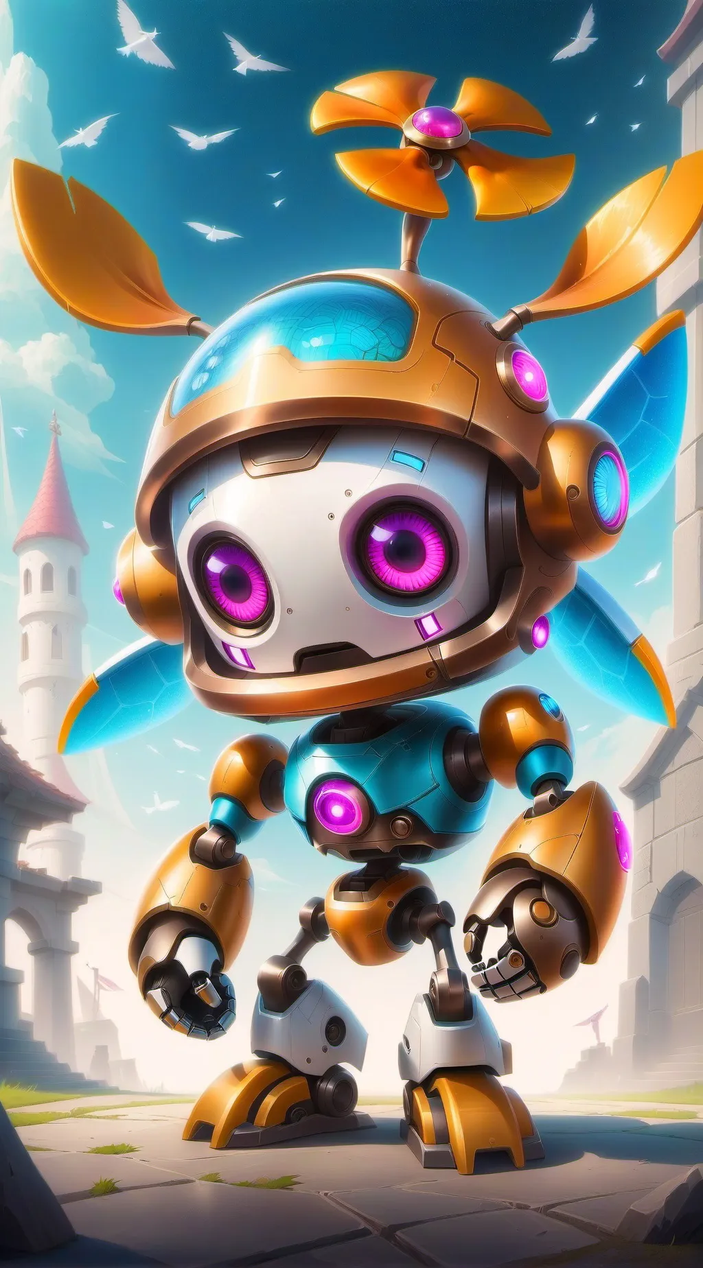 ai character: Little robot background
