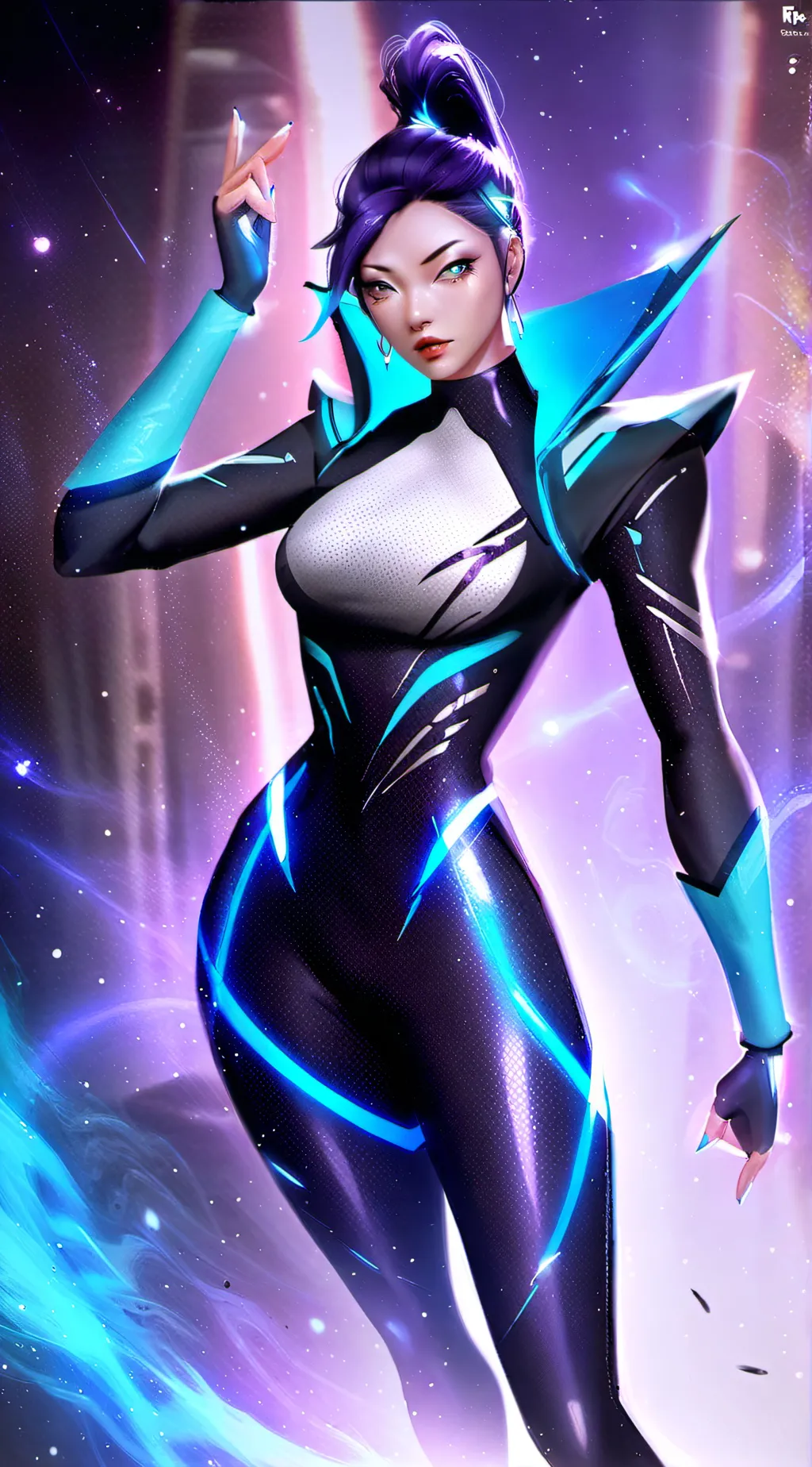 ai character: Violet background