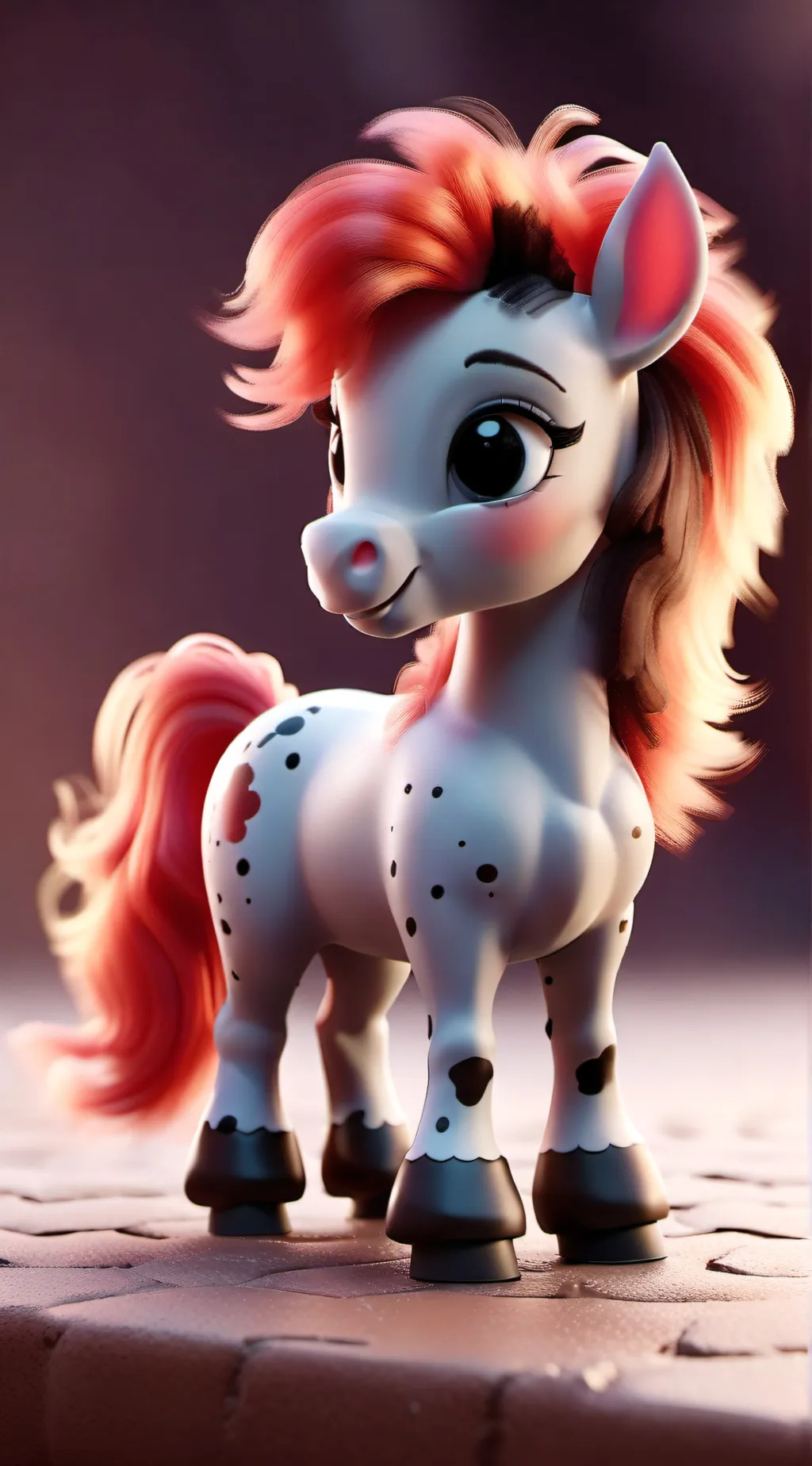 ai character: fluffy pony world background