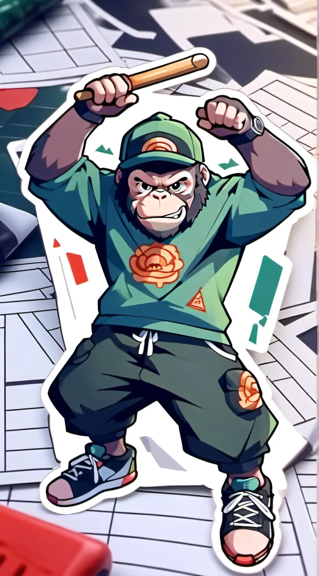 ai character: Flushy background