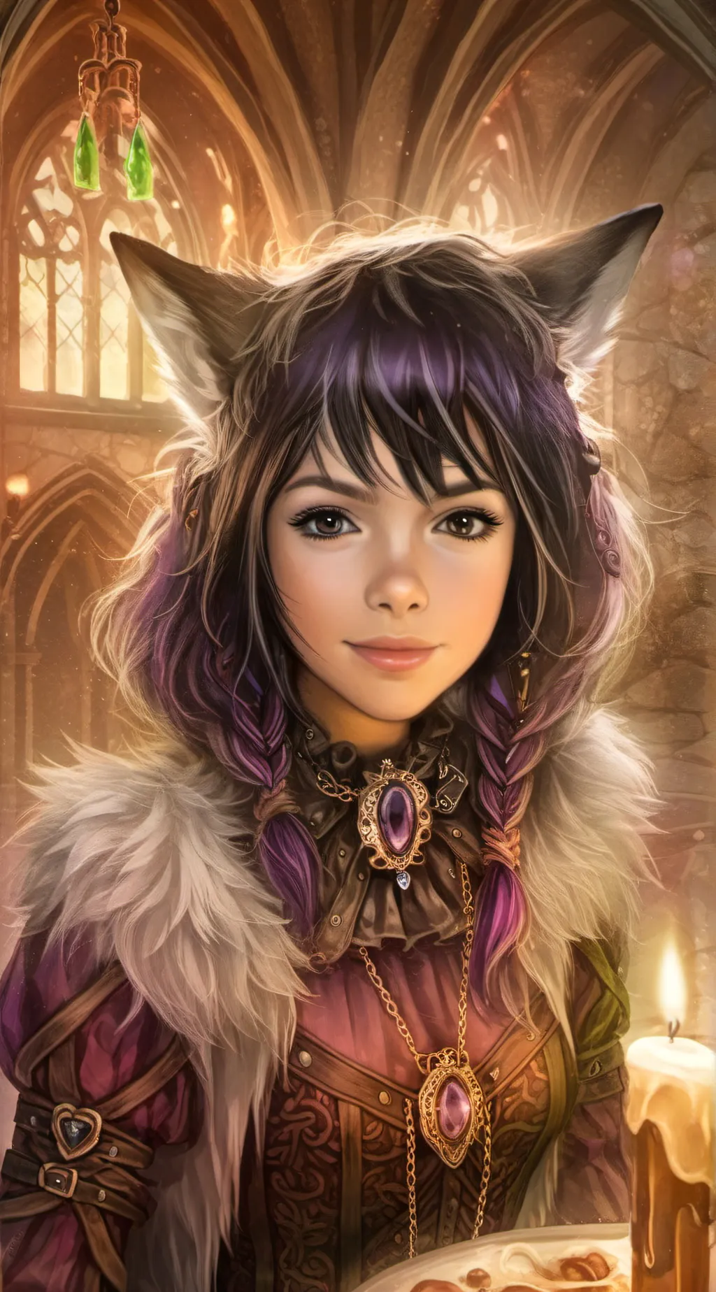 ai character: wolf girl background