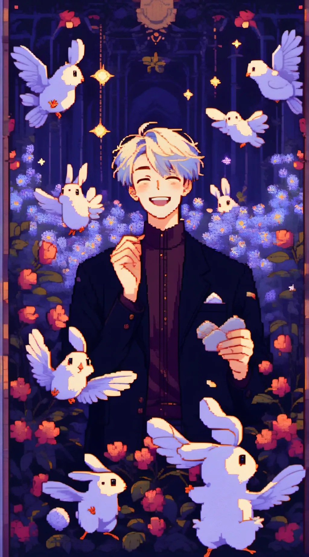 ai character: smiling critters  background