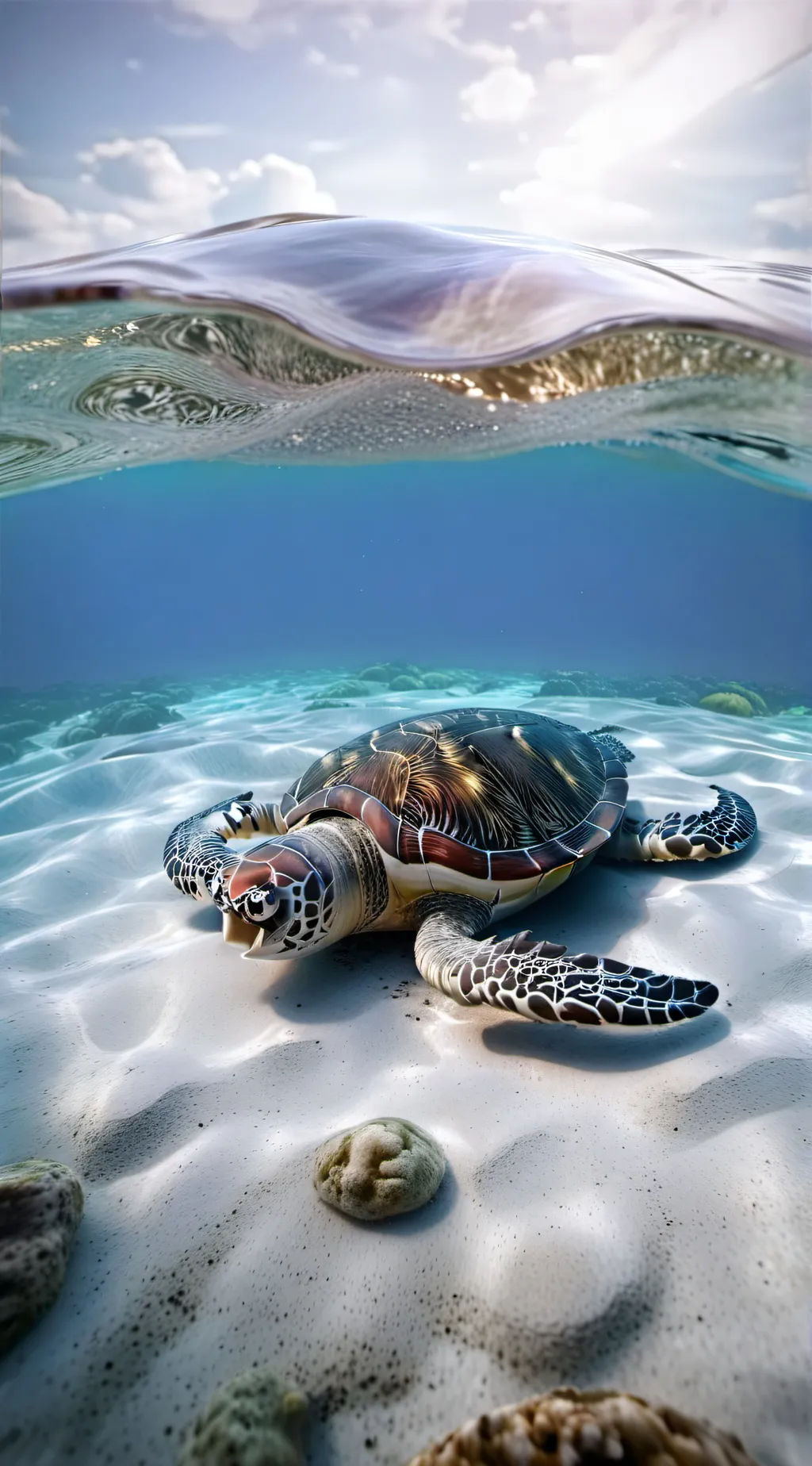 ai character: The beach  background