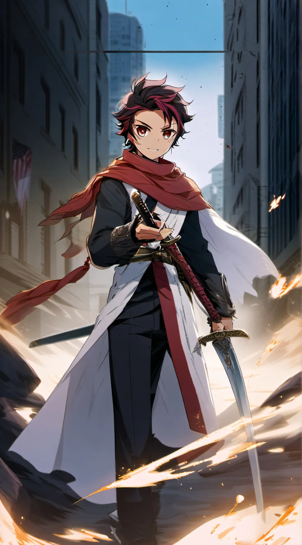 ai character: ⚔❤Tanjiro Camago❤⚔ background