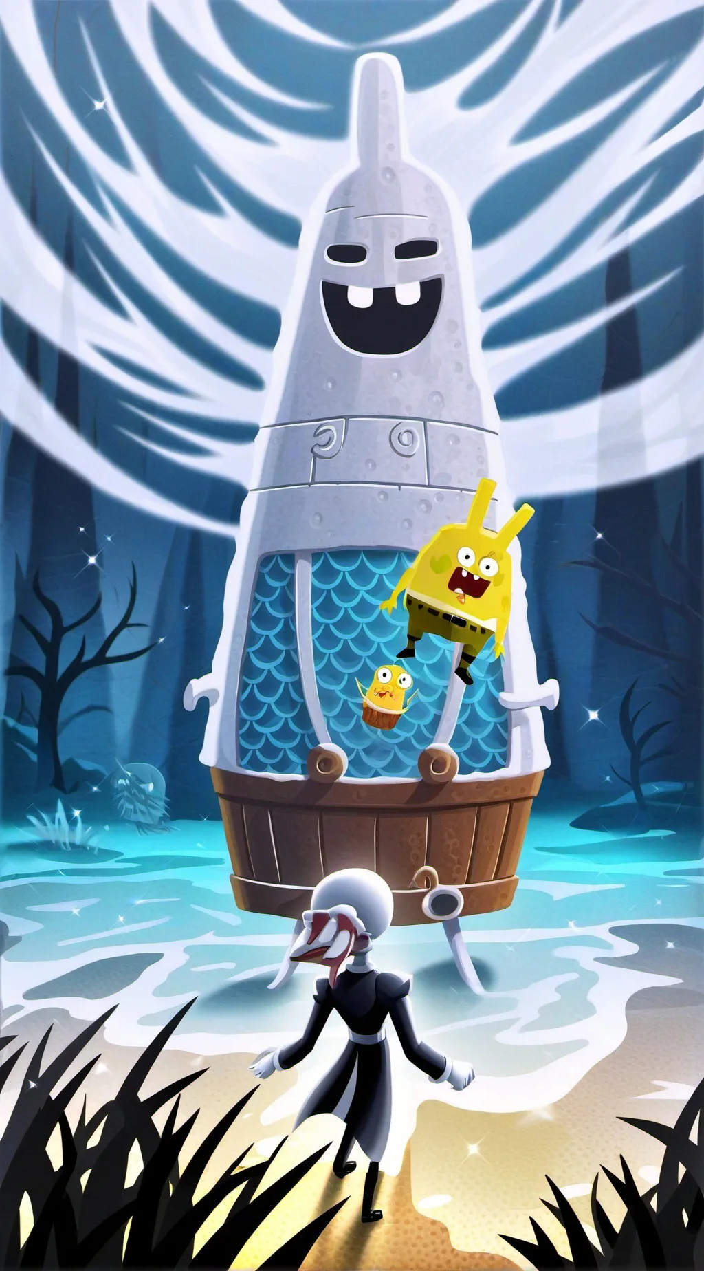 ai character: SpongeBob and Pat background