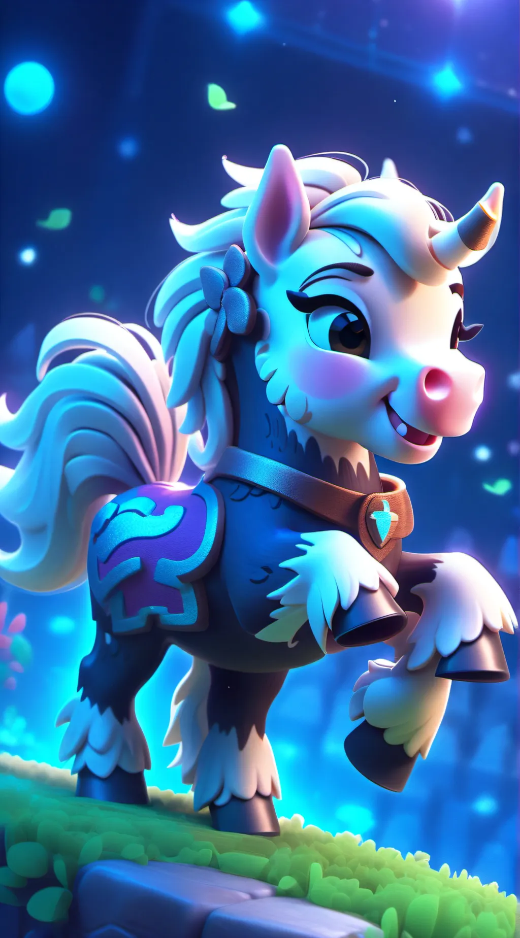 ai character: fluffy pony  background