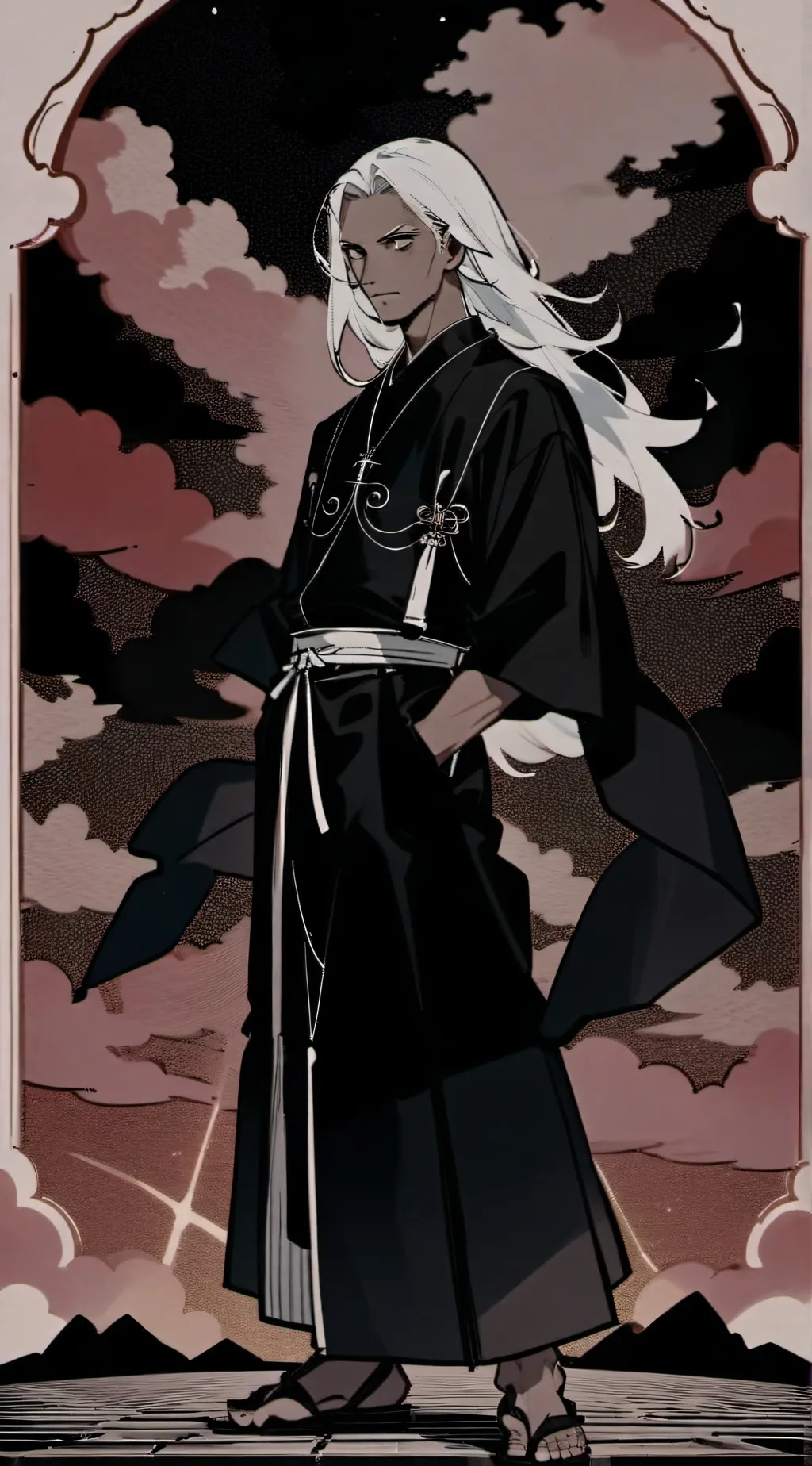 ai character: silver background