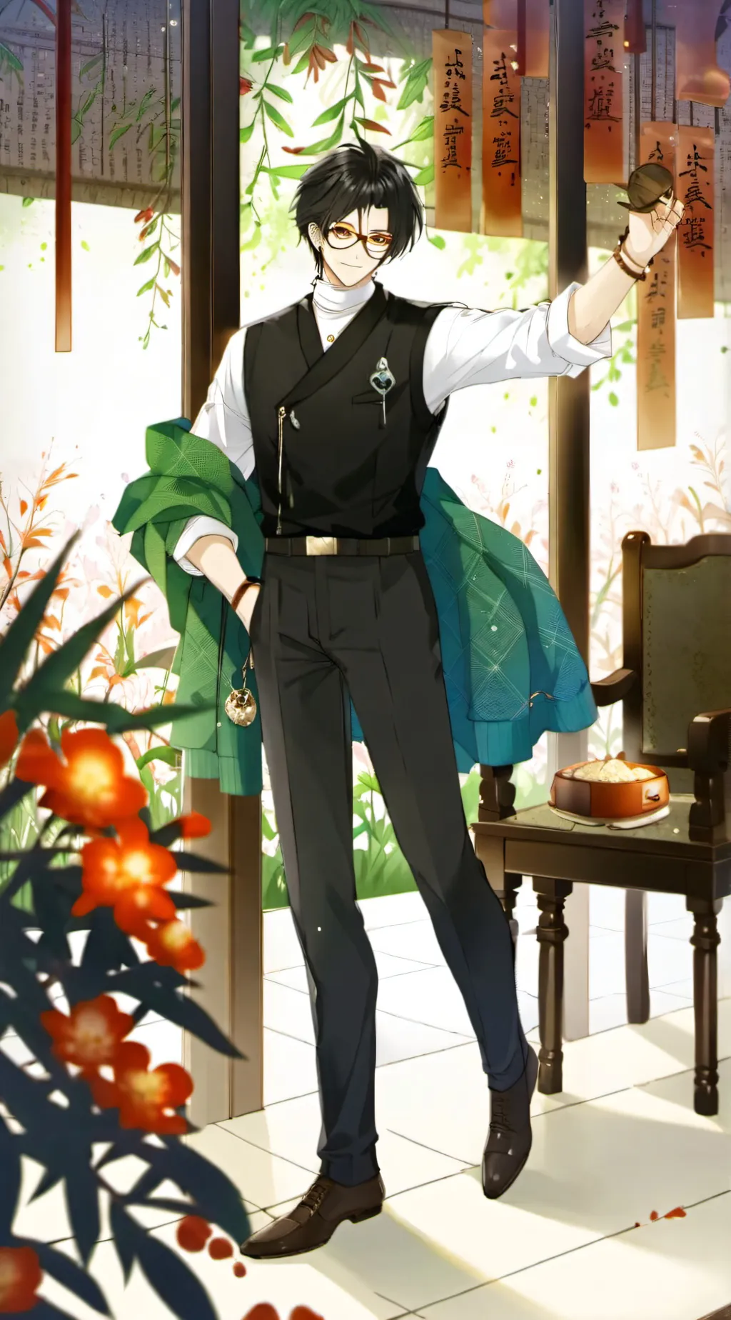 ai character: Kirishima  background