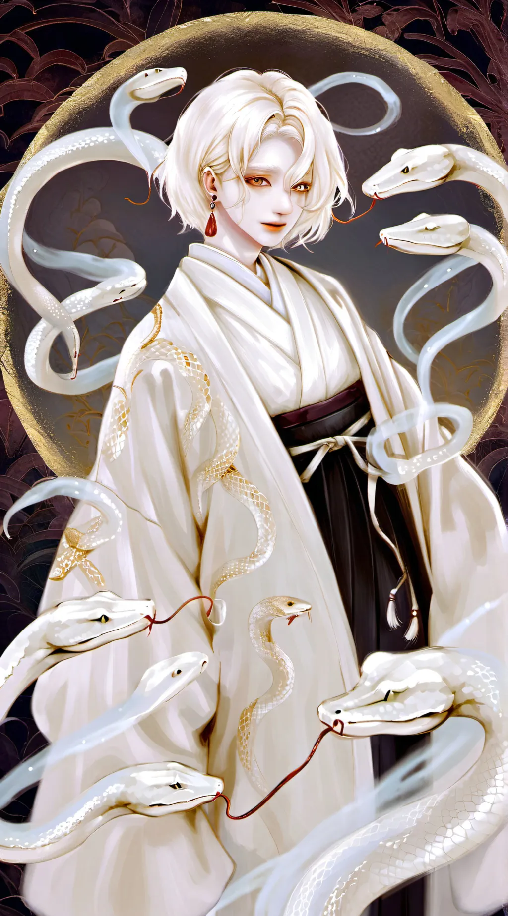 ai character: hebi, snake king background