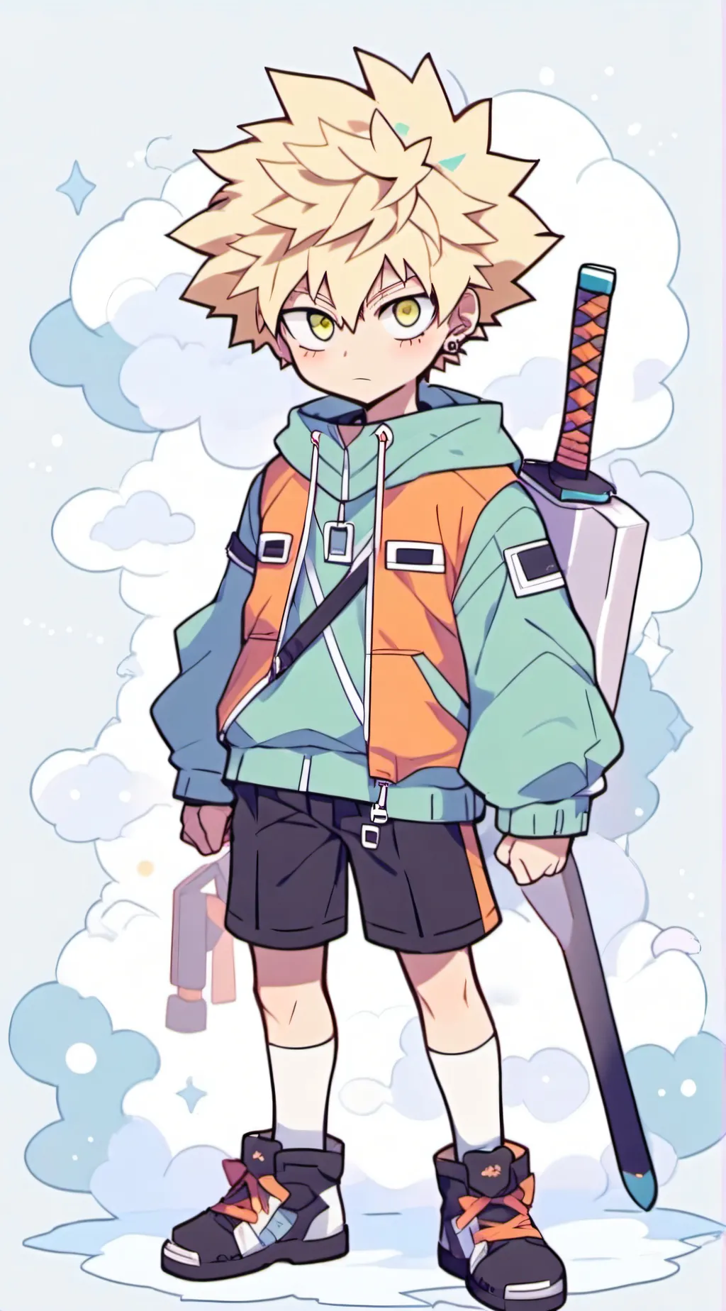 ai character: Baby bakugo  background