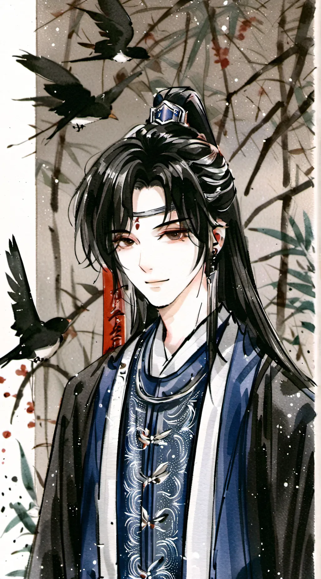 ai character: 萧红尘..月老 background