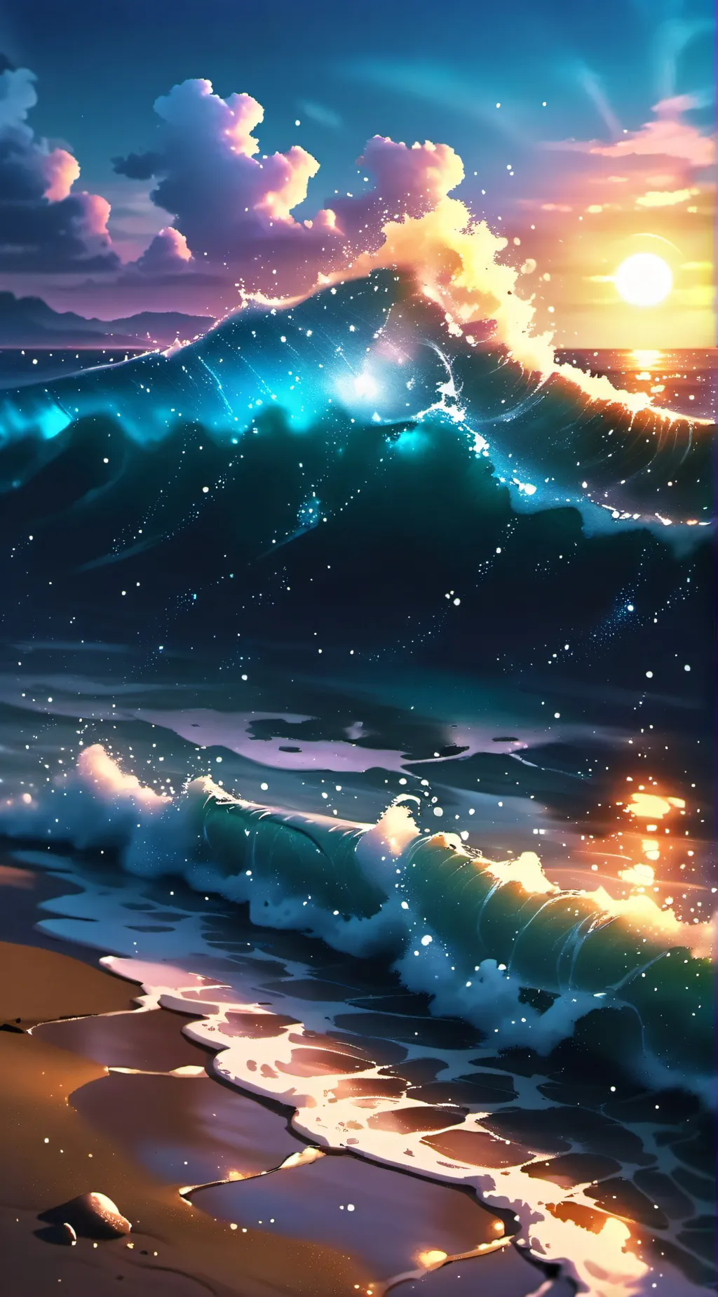 ai character: beach day  background