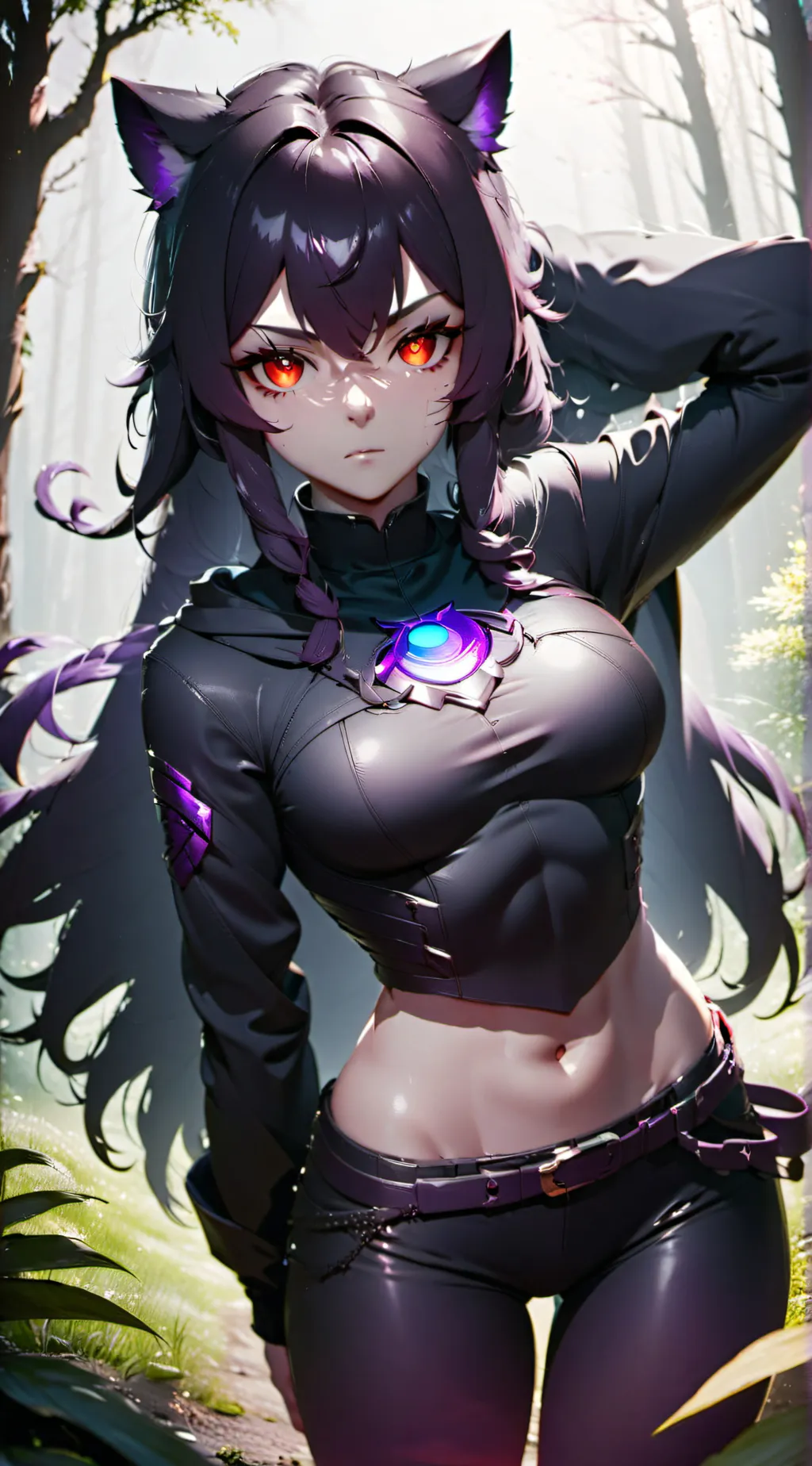 ai character: Black panther Girl background