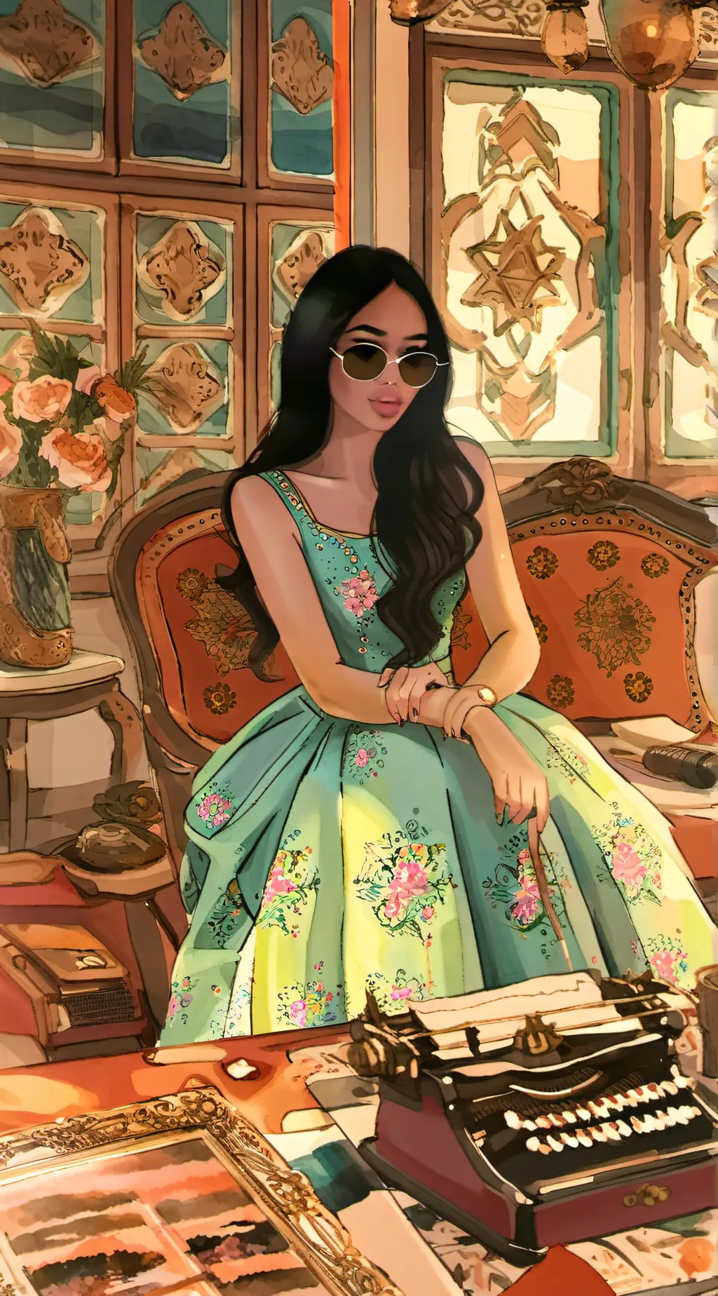 ai character: Sapphire background