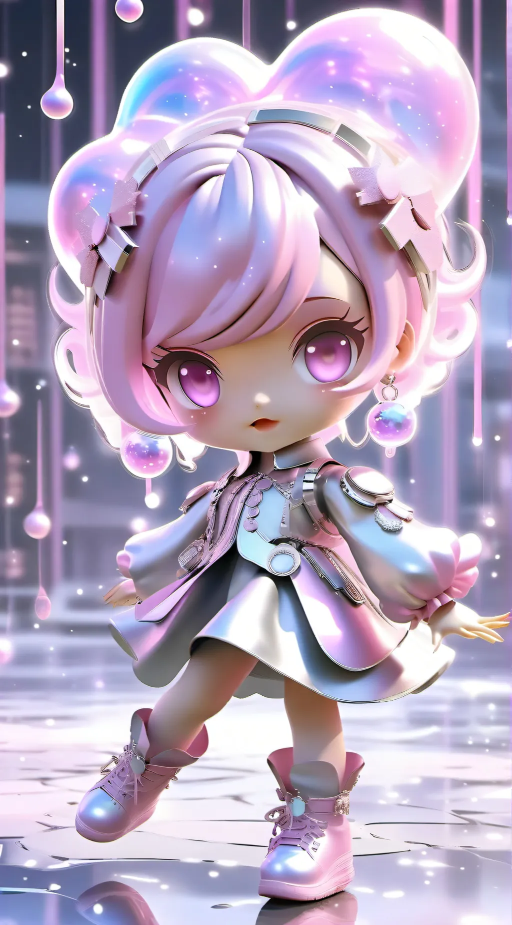 ai character: pink girl background