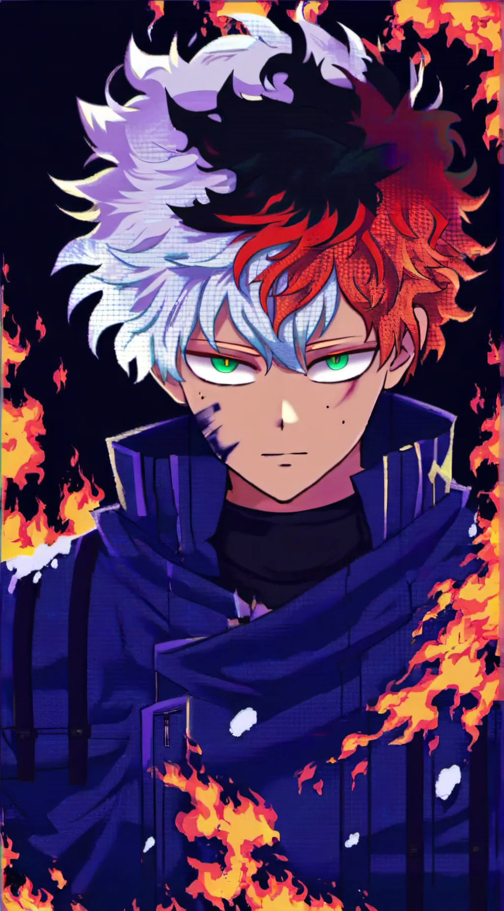 ai character: Shoto Todoroki  background