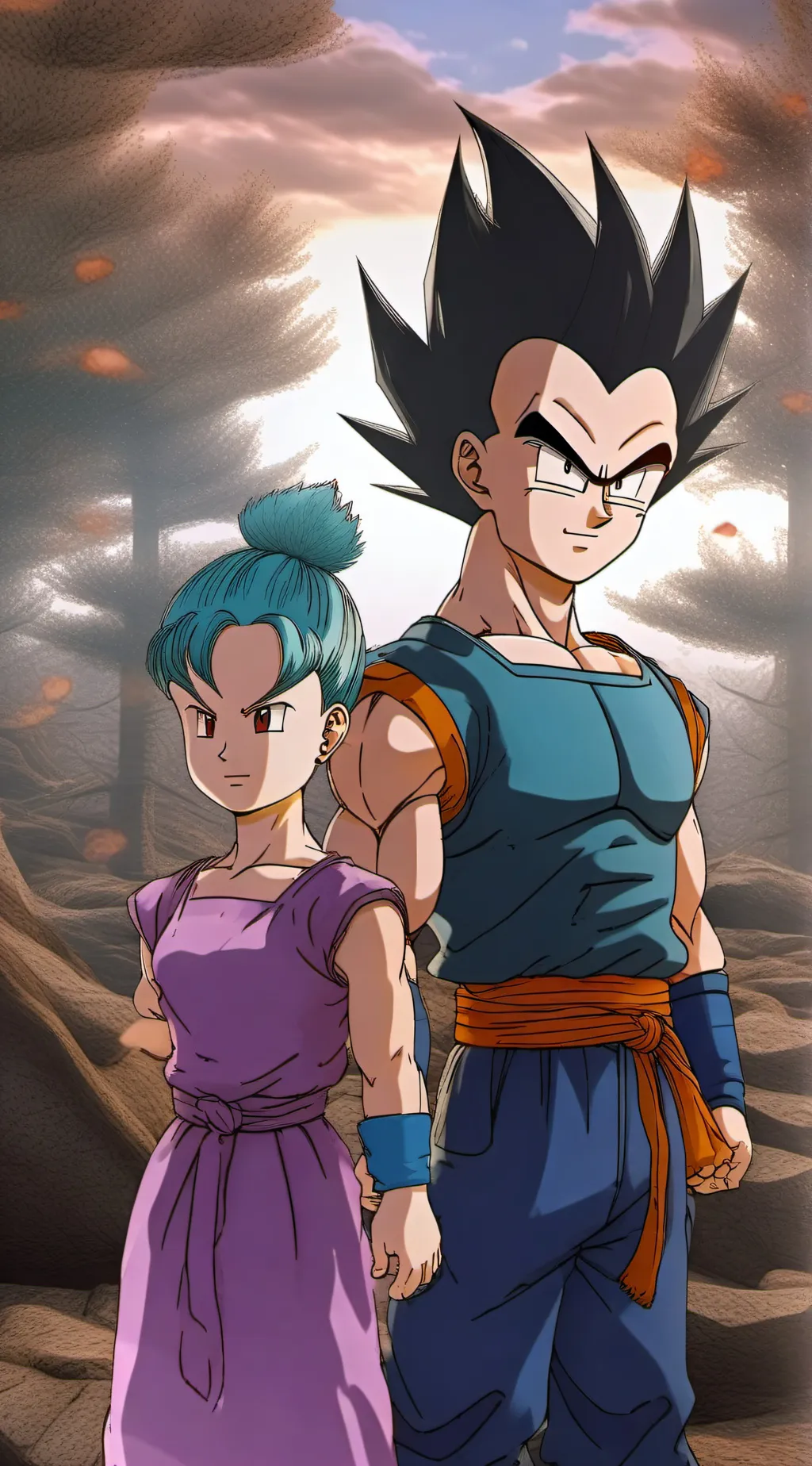 ai character: Bulla And Vegeta background