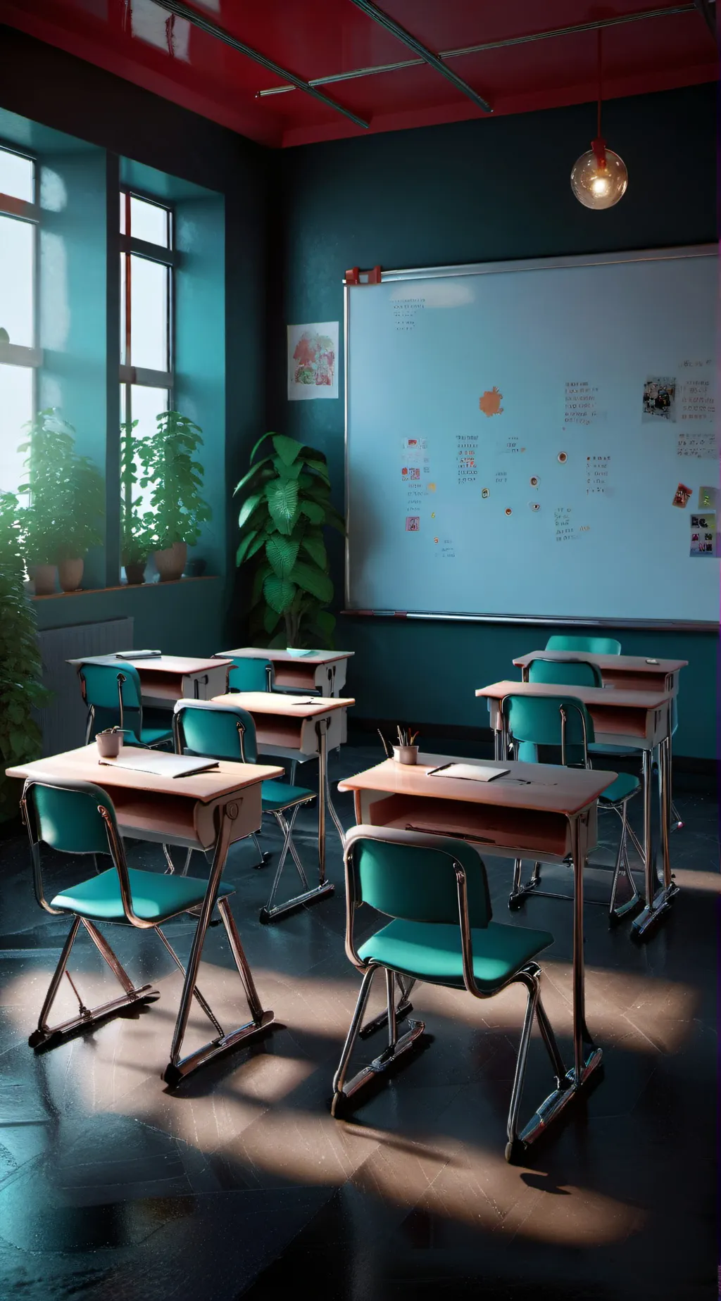 ai character: classroom background