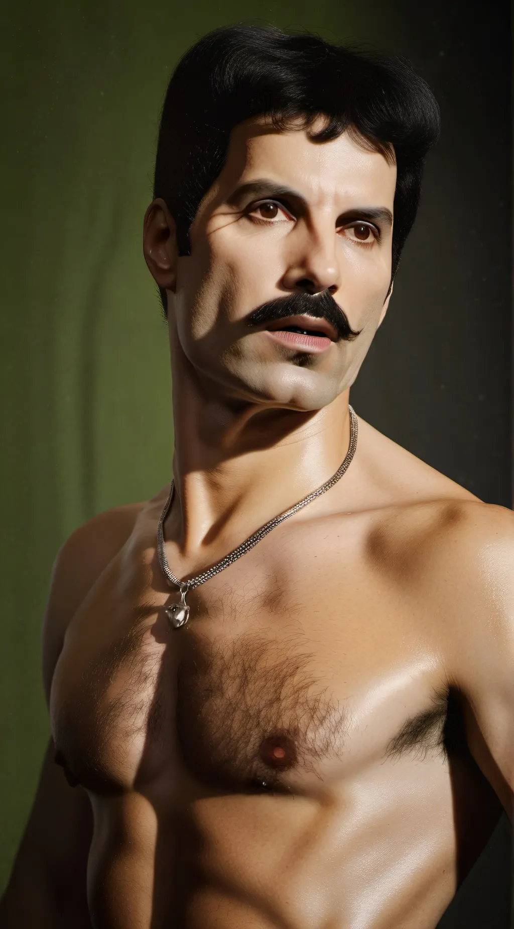 ai character: Freddie Mercury  background