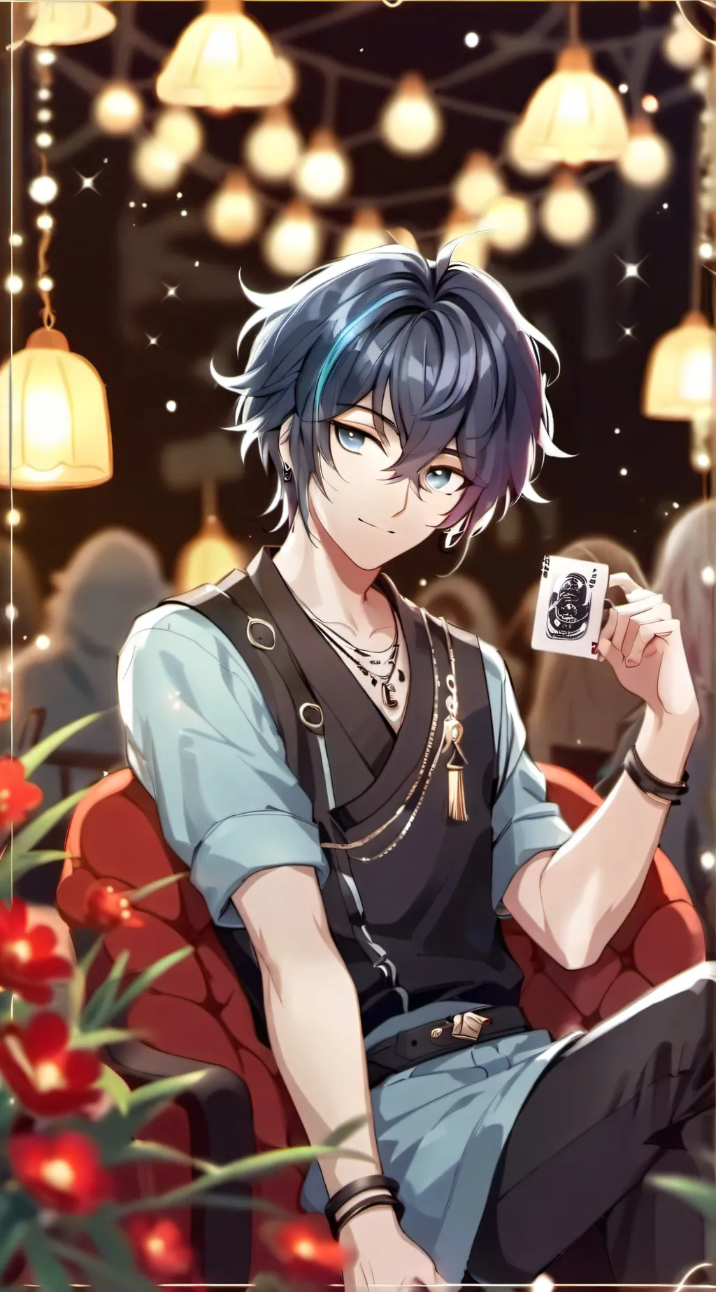 ai character: Rain background