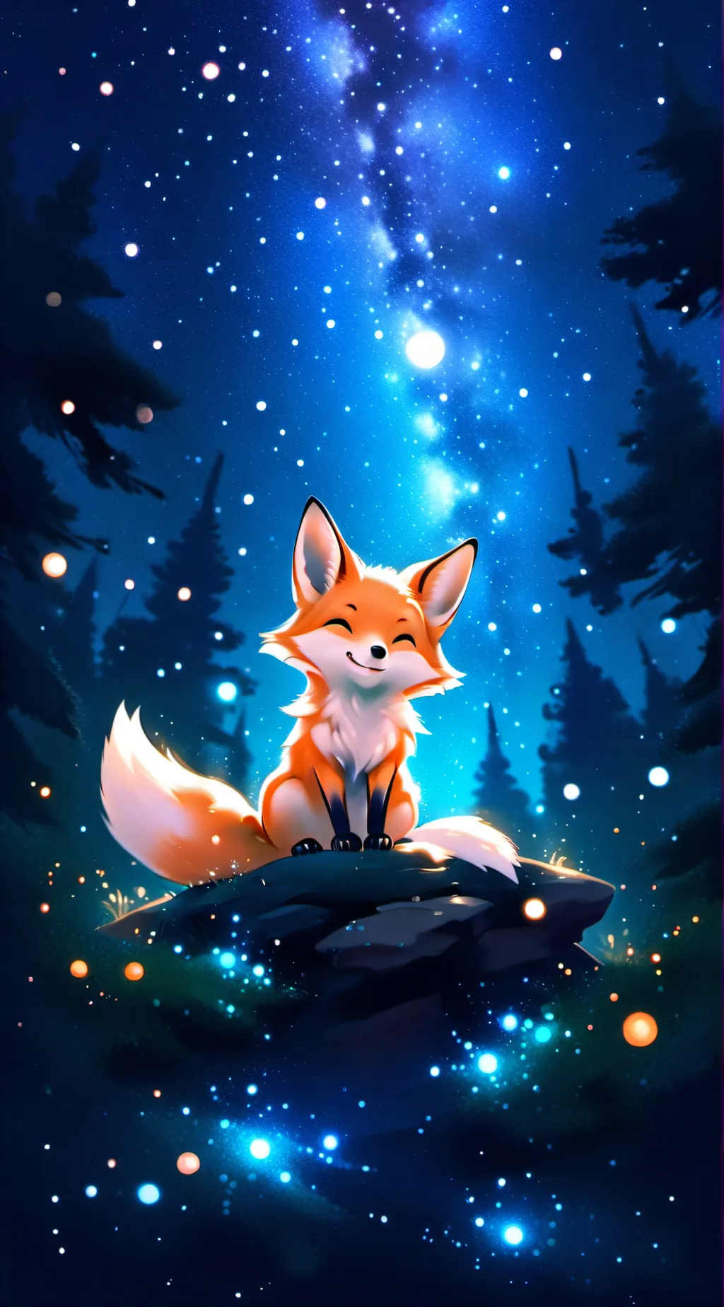 ai character: Fox in a forest background