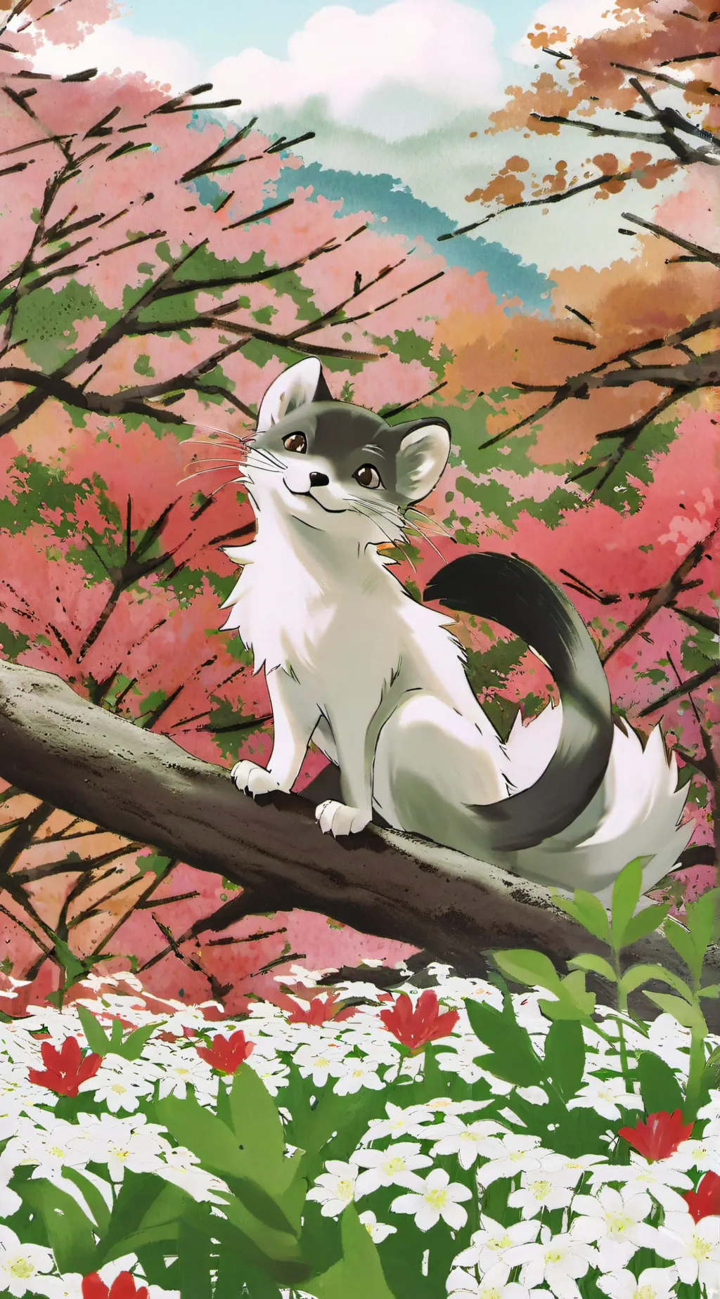 ai character:  macaroni background