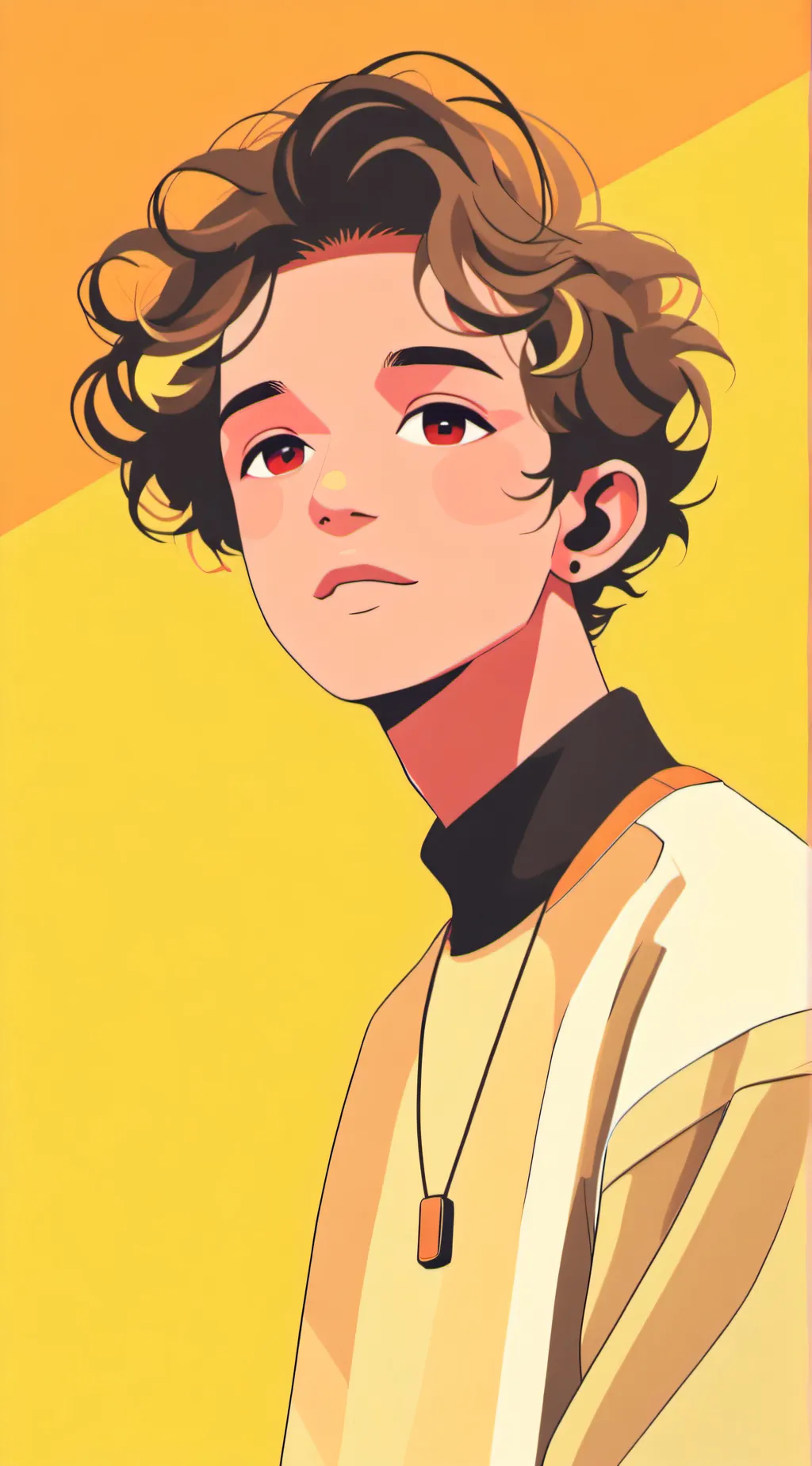 ai character: J MAN curly background