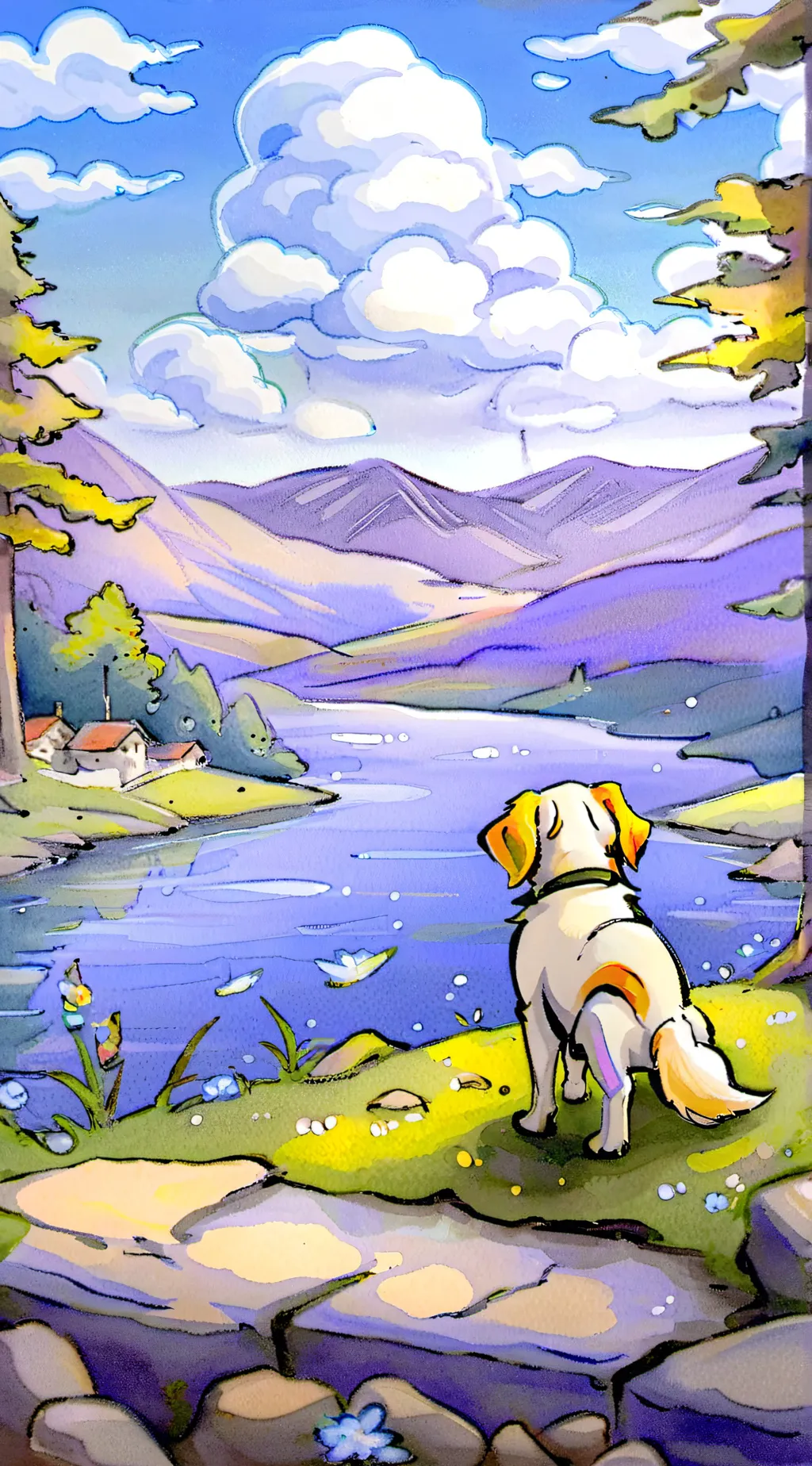 ai character: therapy dog background