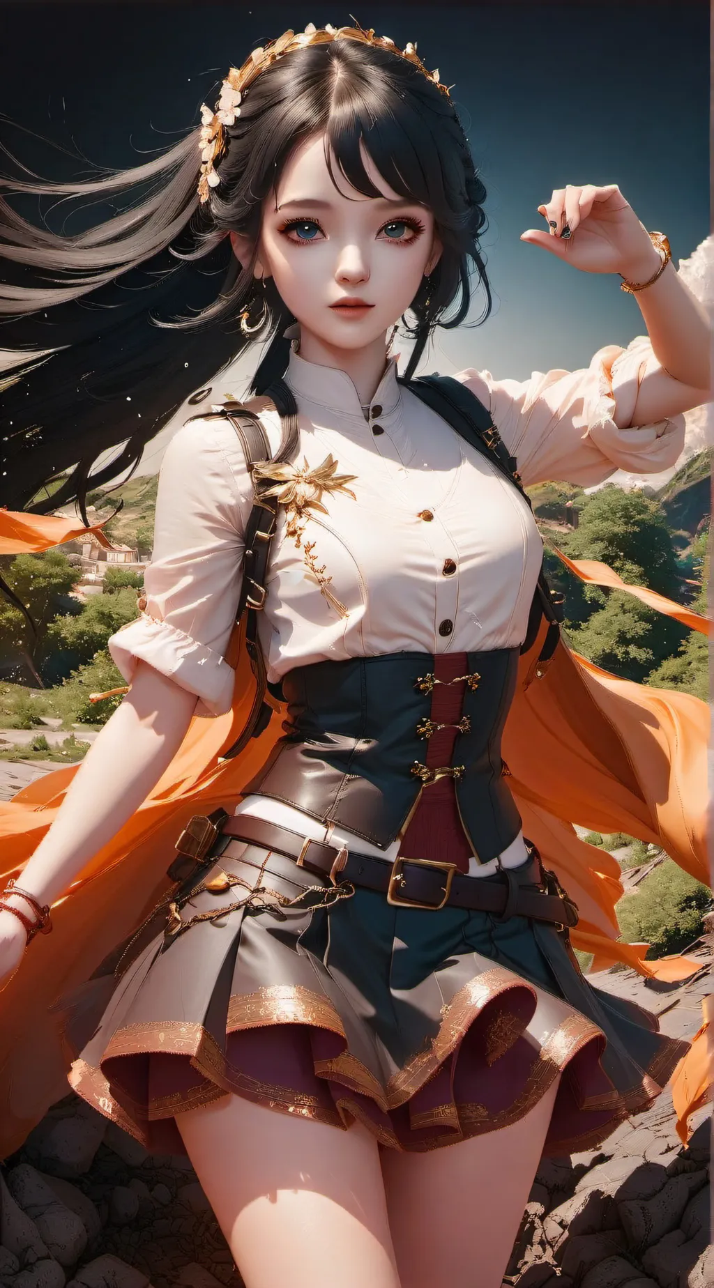 ai character: Violet background