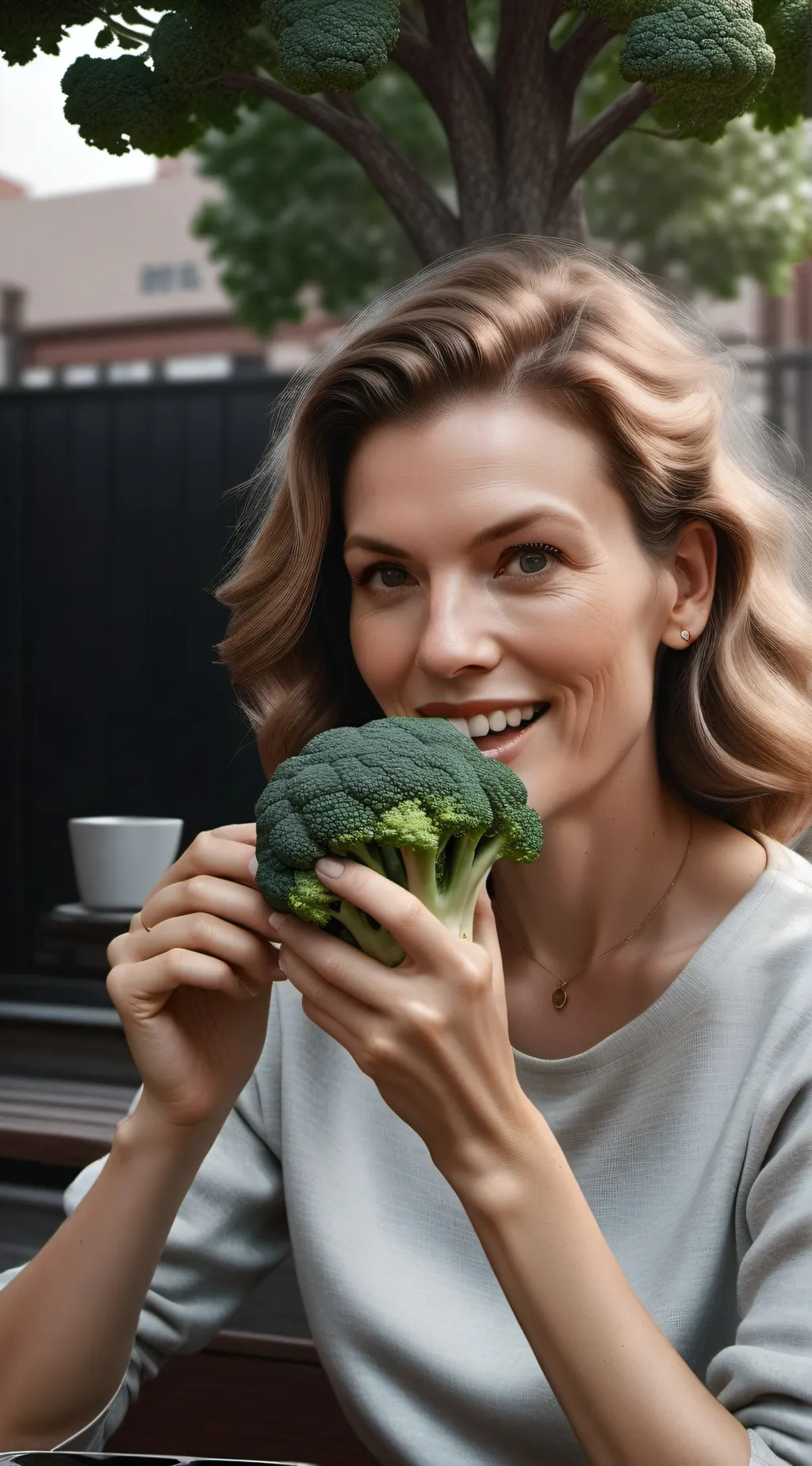 ai character: vegan woman background