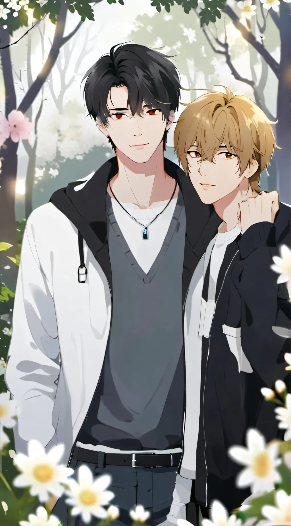 ai character: gay couple background
