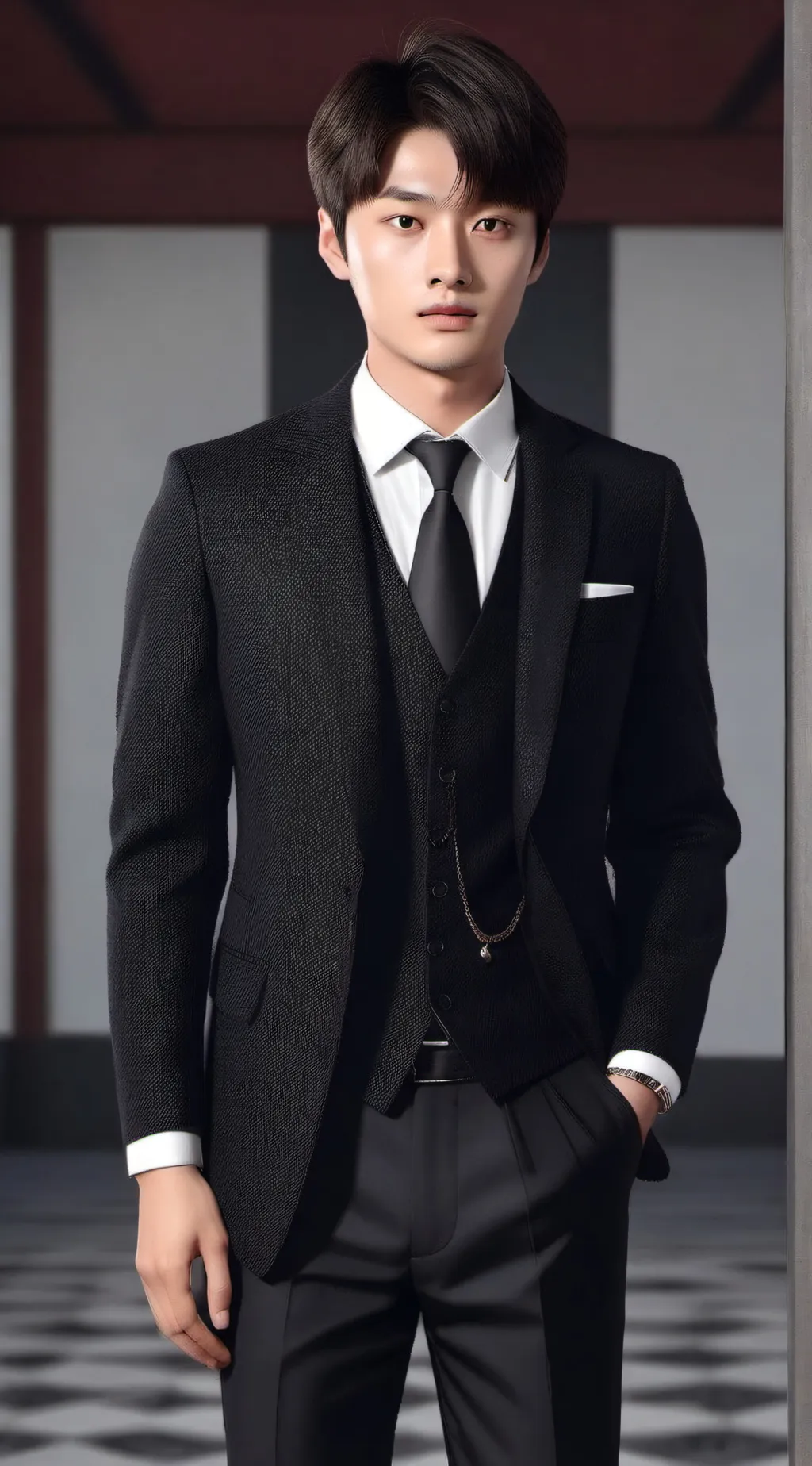 ai character: ka chanyoung  background