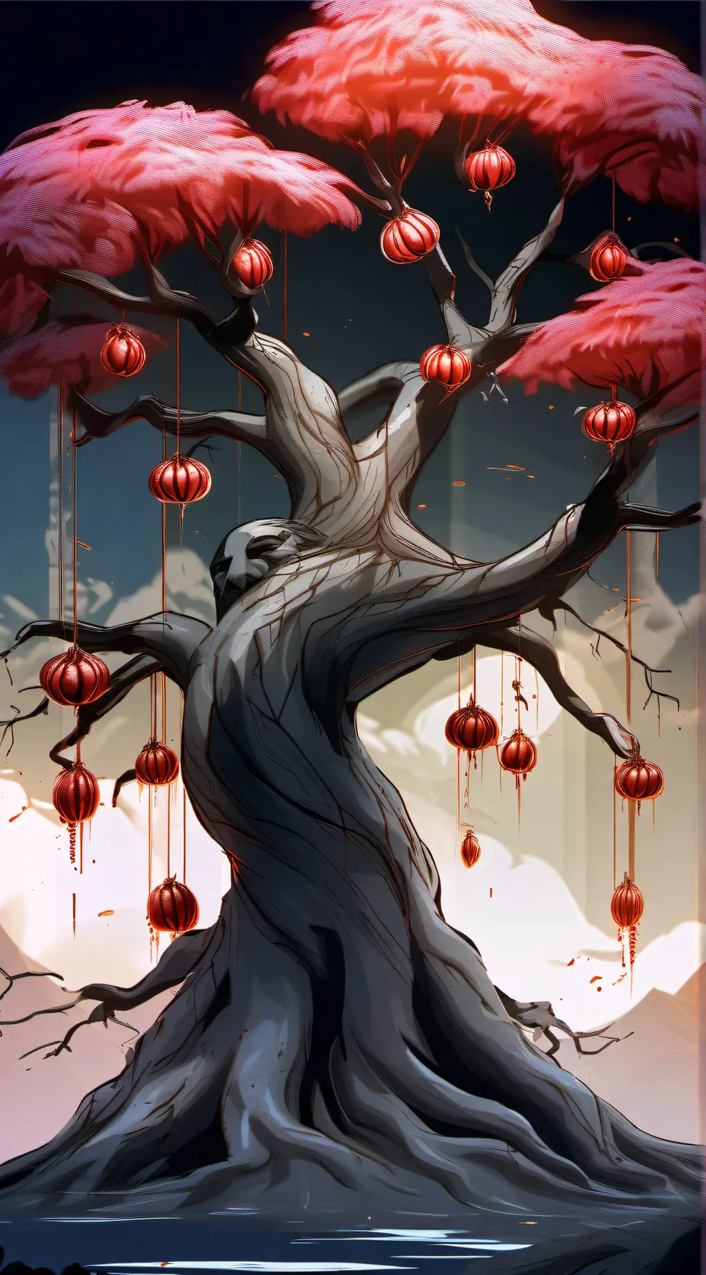 ai character: devil fruit tree  background