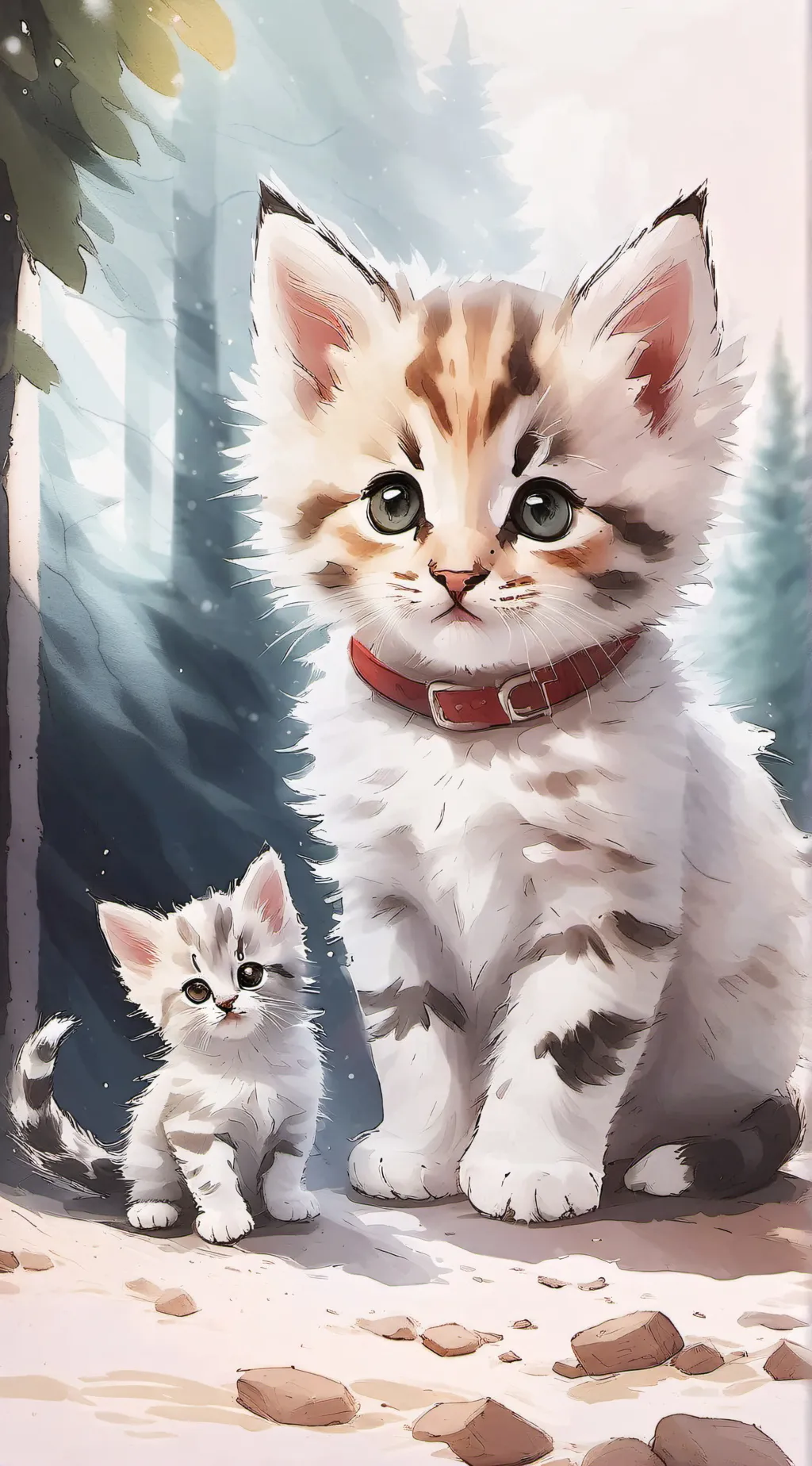 ai character: Mama cat  background