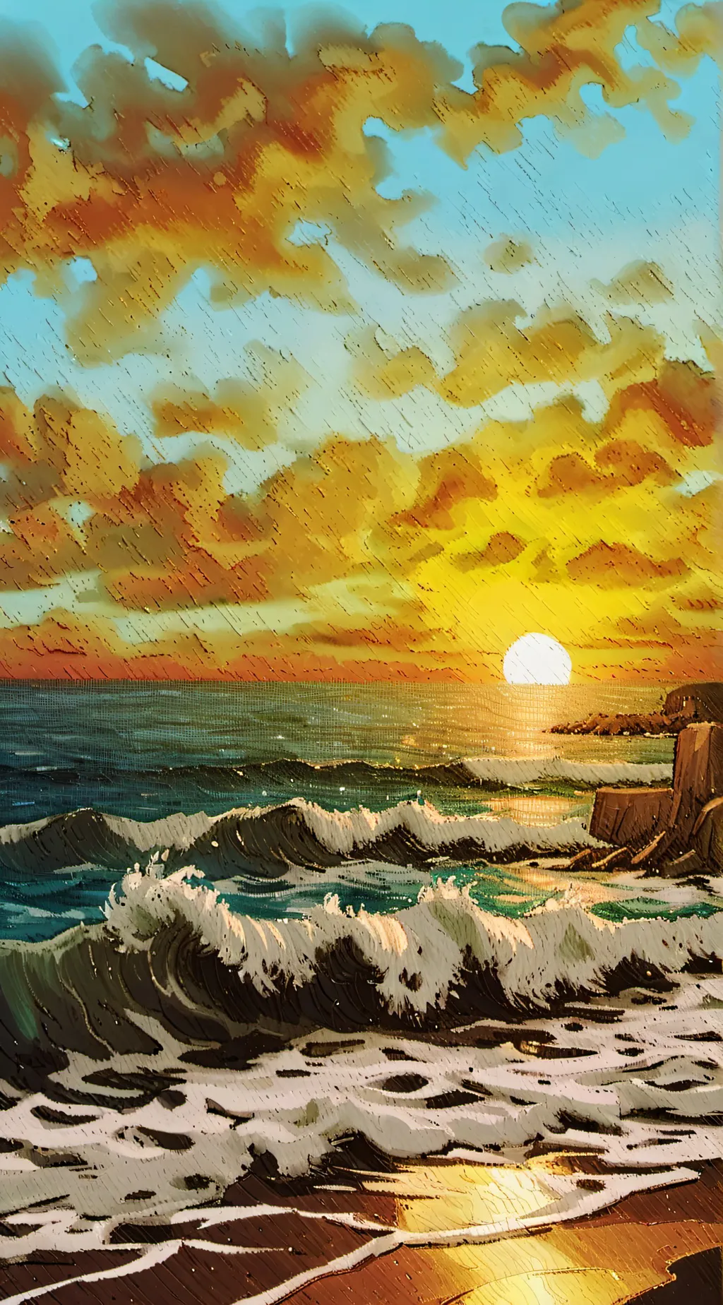 ai character: Hazbin Beach Day background