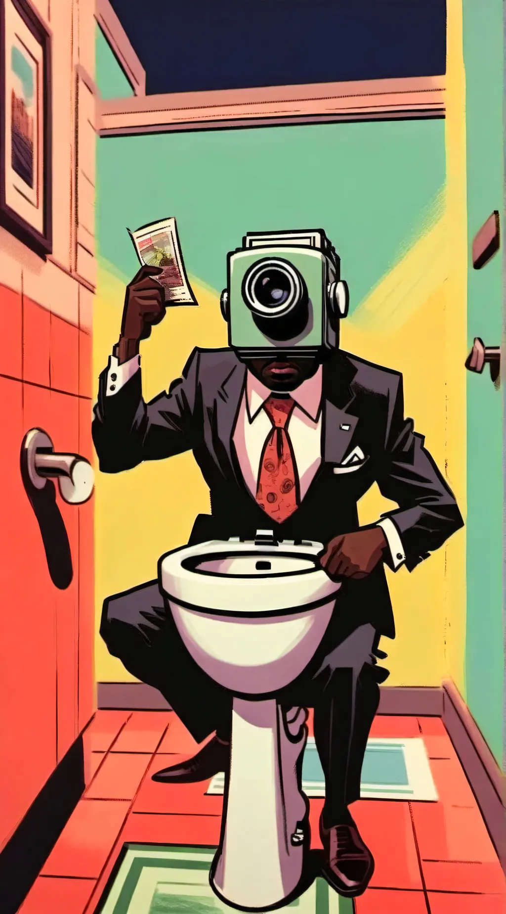 ai character: Skibi toilet hotel background