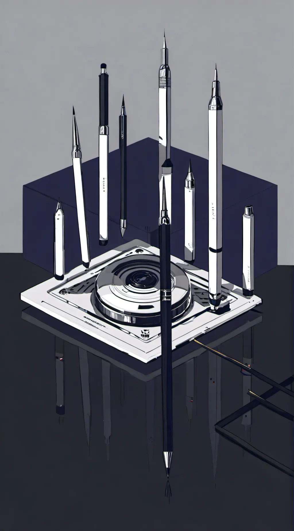 ai character: Black pencil background