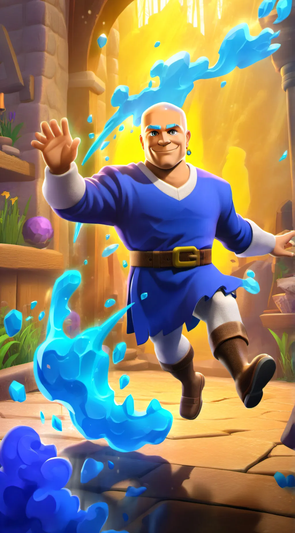 ai character: Mr clean  background