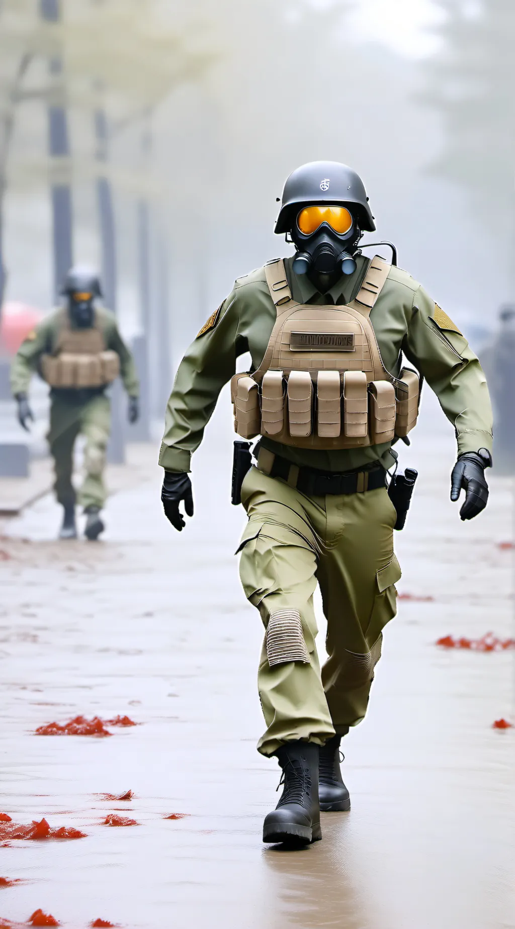 ai character: military vs zombie background