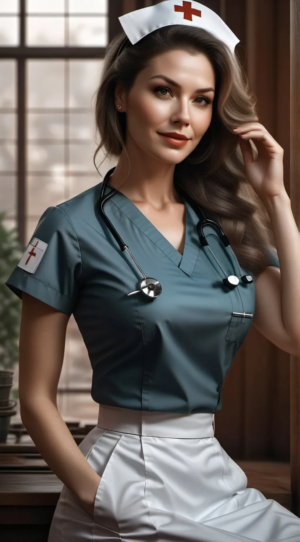 ai character: nurse  background