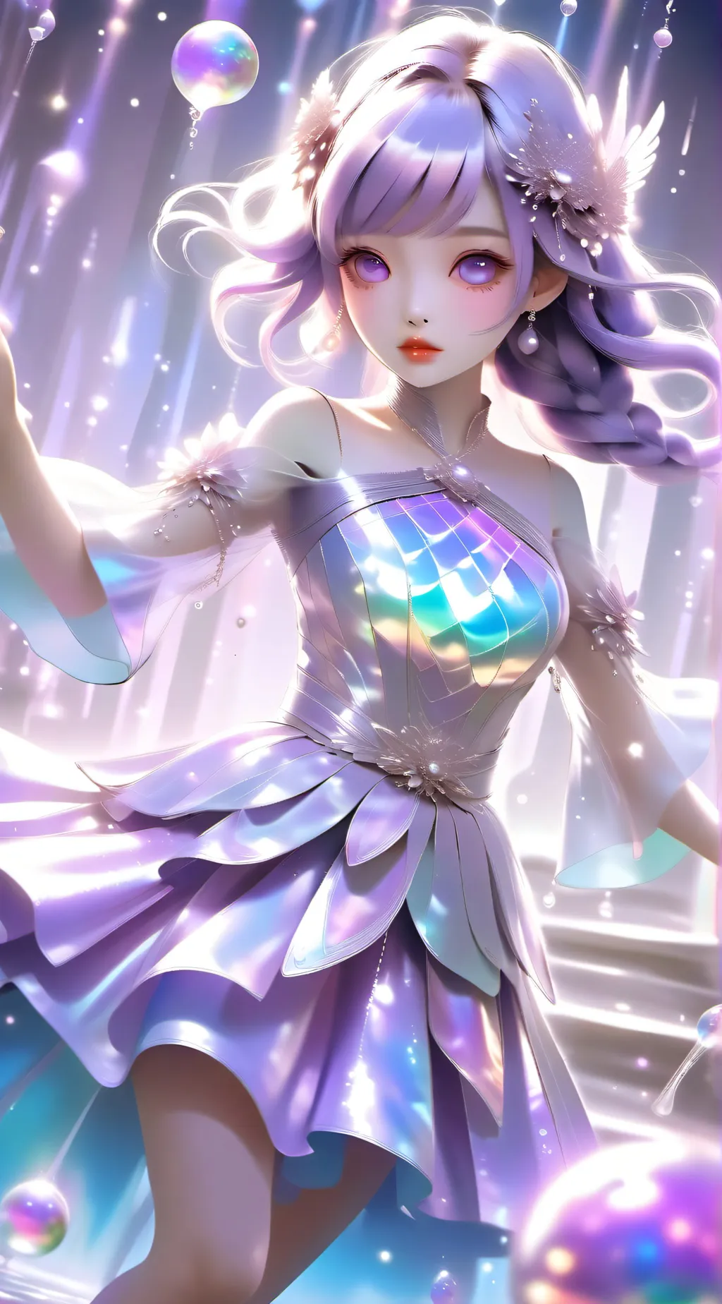 ai character: Violet background