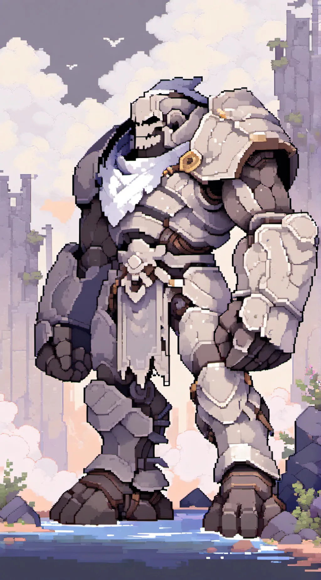ai character: stone golem background