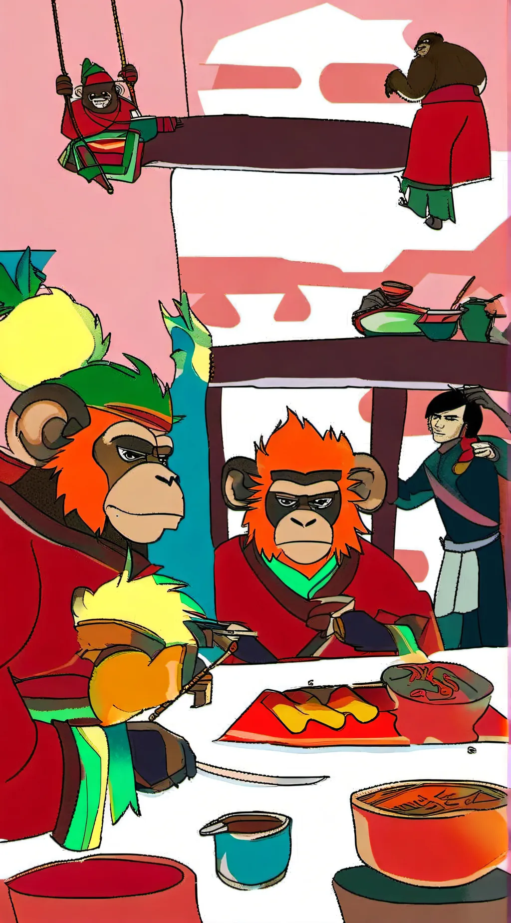 ai character: monkey King  background