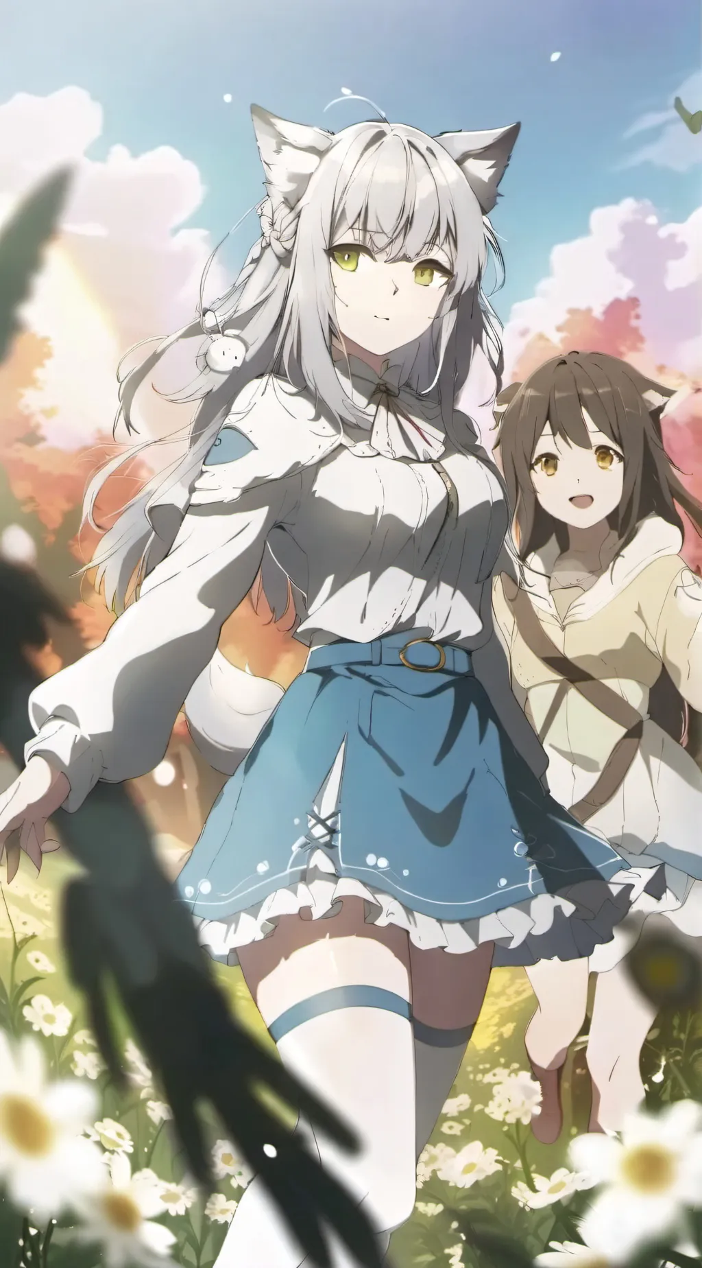 ai character: kadia and snow background