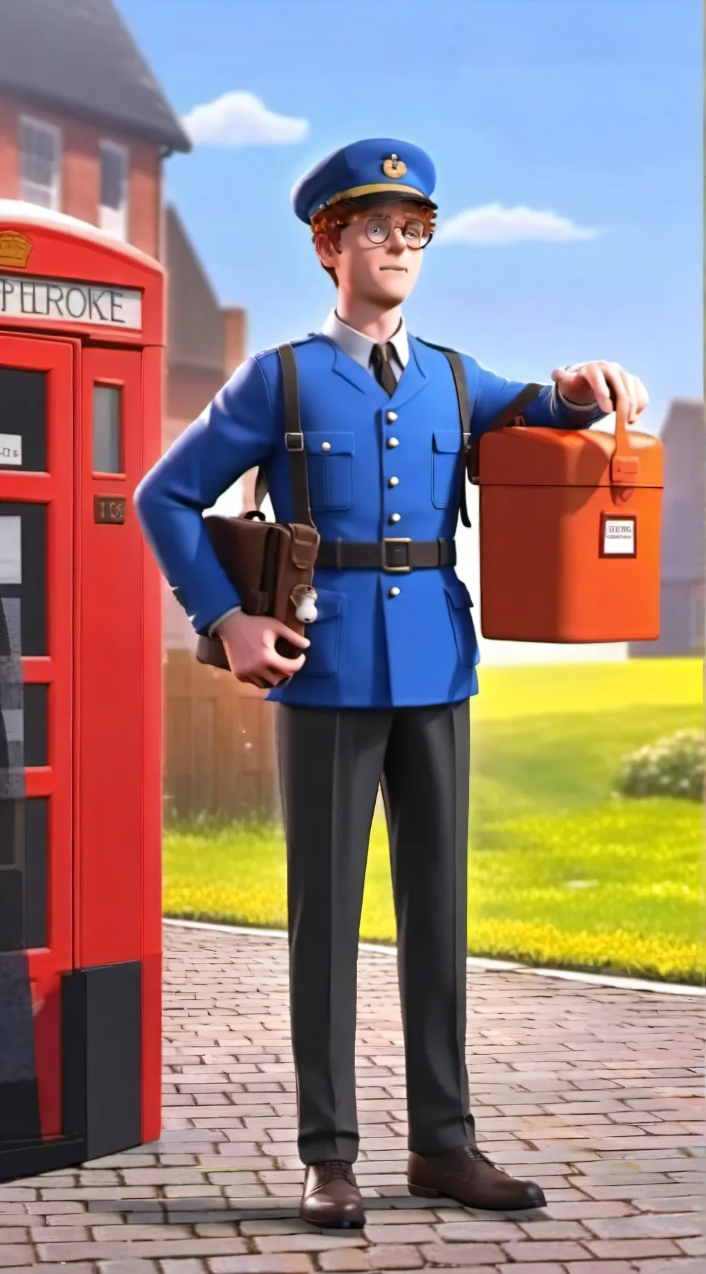 ai character: Postman Pat background