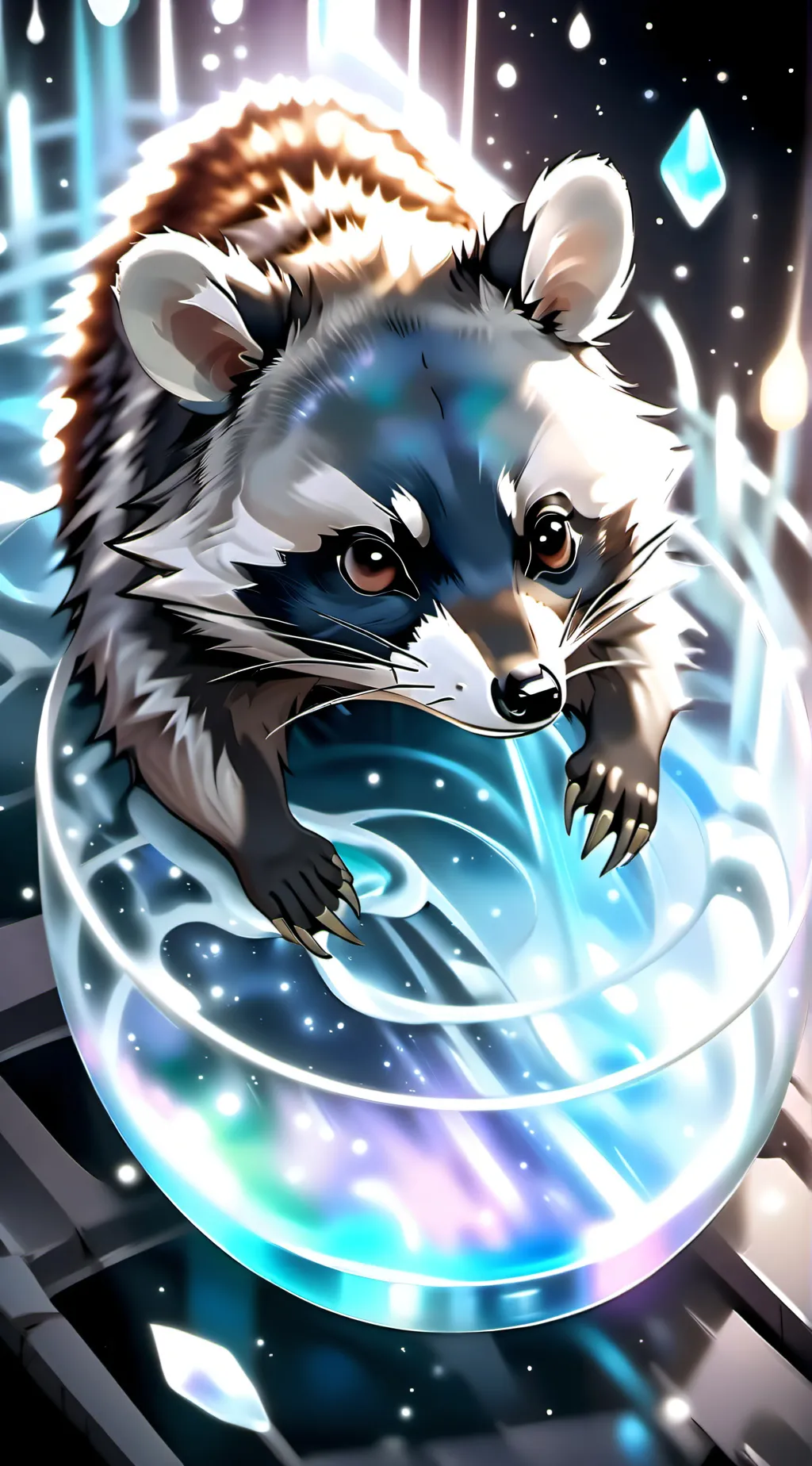 ai character: racoon background