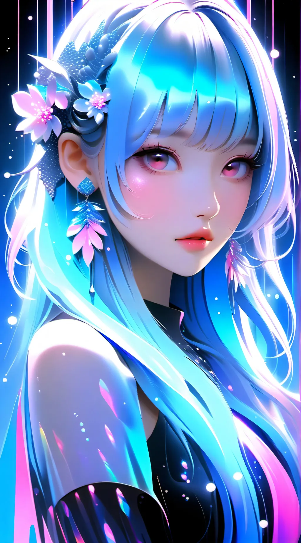 ai character: mha+black-pink background