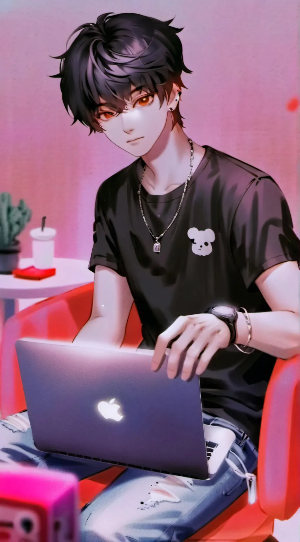 ai character: Aaron 🖤 background