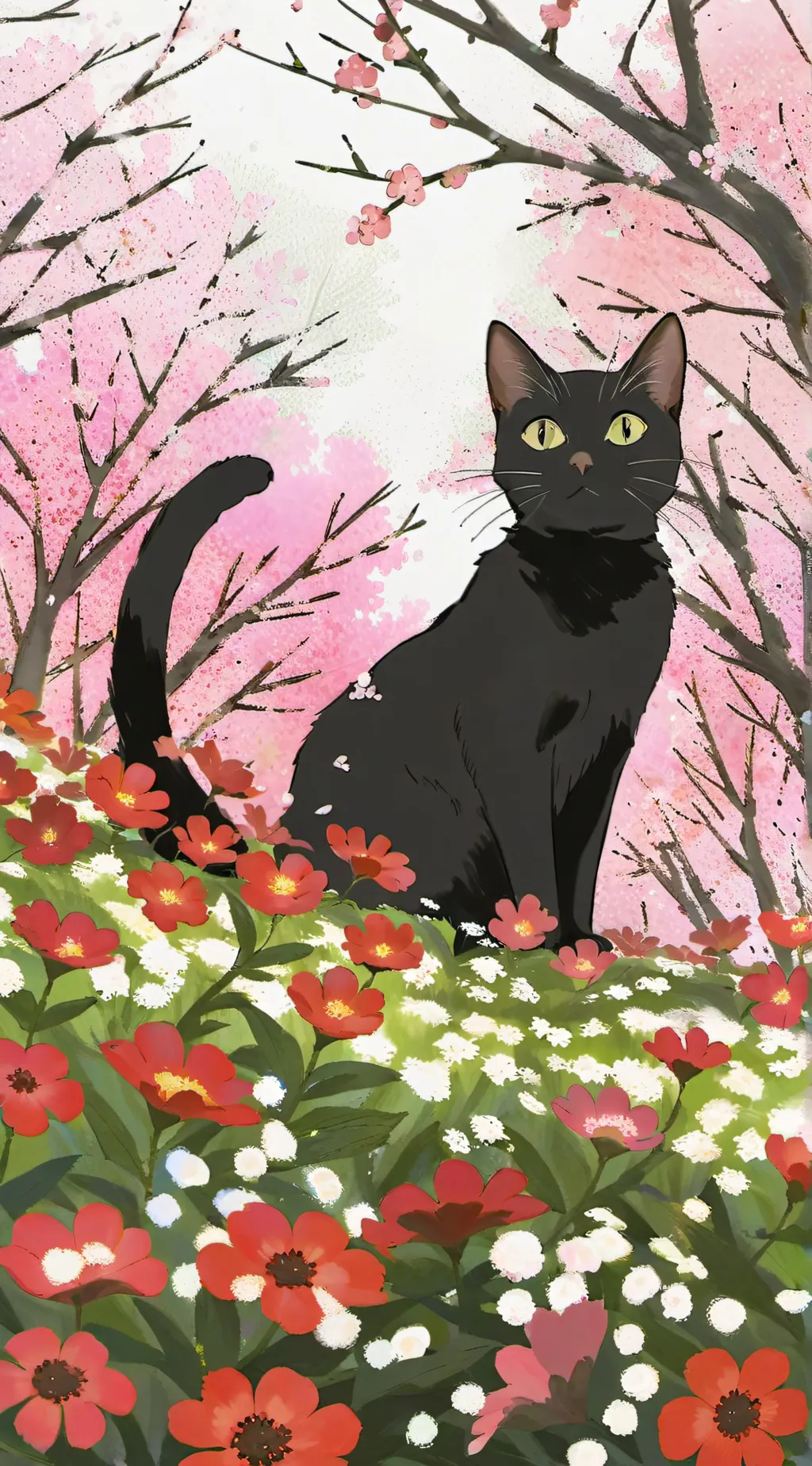 ai character: Cat play doll  background